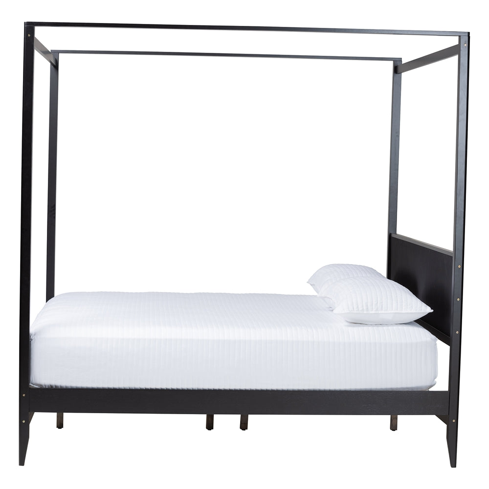 Cayla King Rubberwood Canopy Bed – Tapered Legs & Solid Slat Support