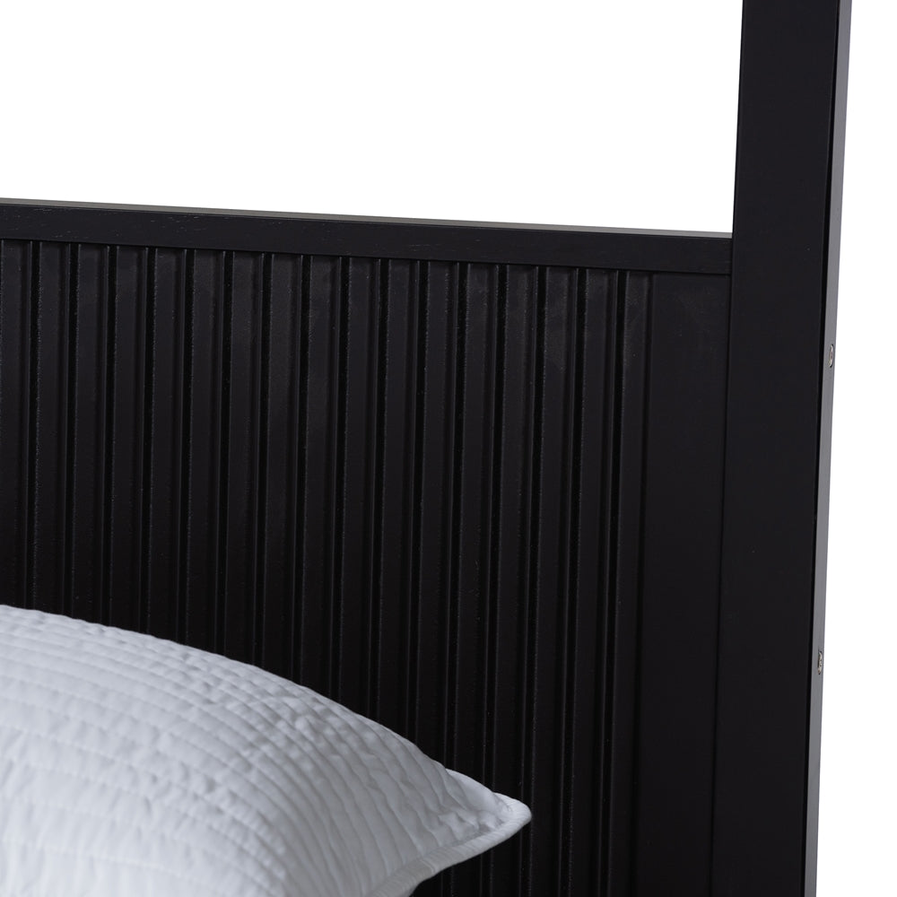 Cayla King Rubberwood Canopy Bed Tapered Legs & Solid Slat Support