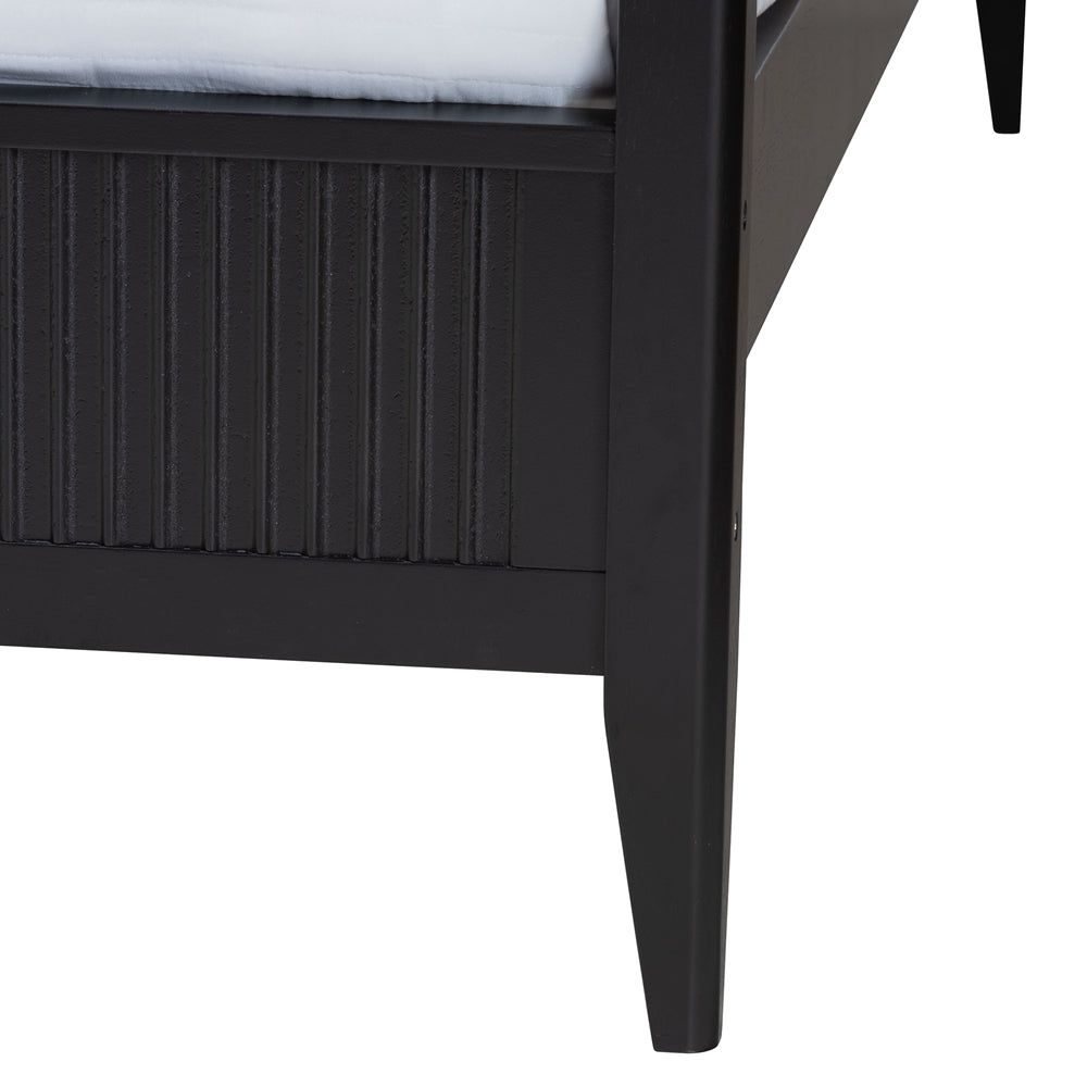 Cayla King Rubberwood Canopy Bed – Tapered Legs & Solid Slat Support