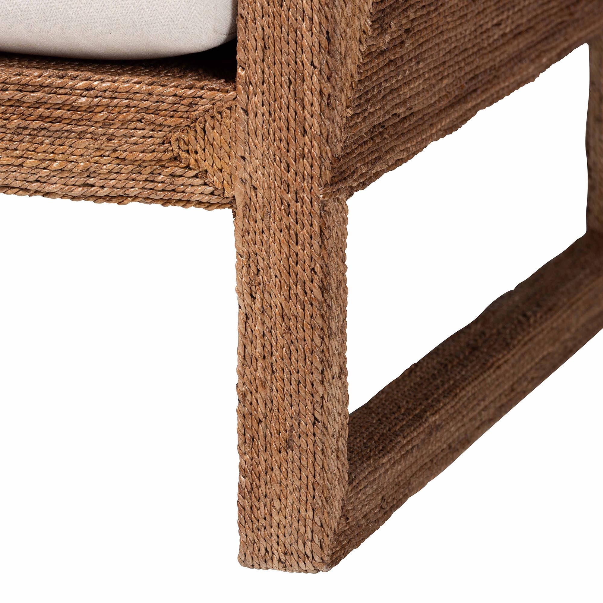 Helina Bohemian Bleached Seagrass and Acacia Wood Arm Chair