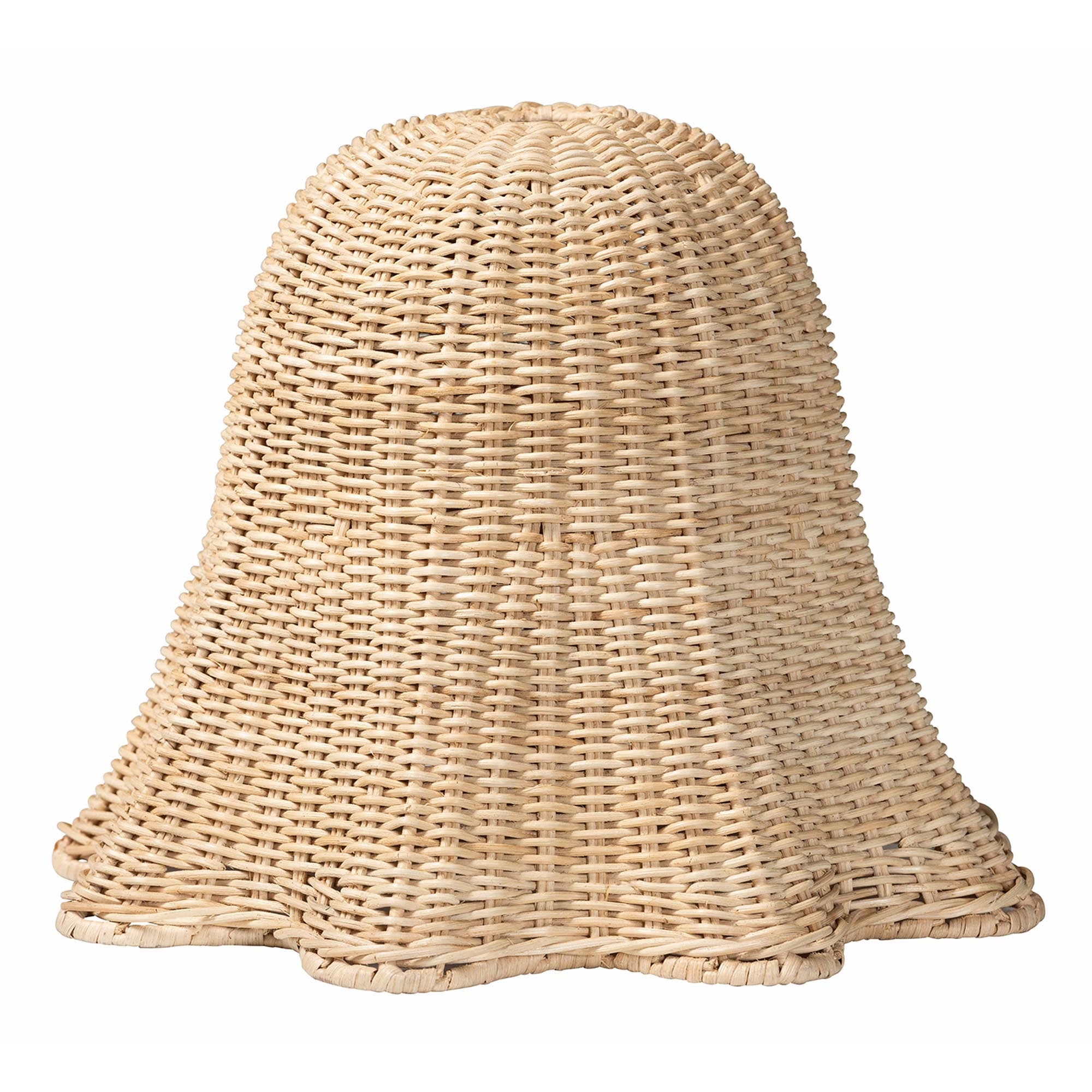 Semira Bohemian Natural Scalloped Rattan Pendant Lampshade