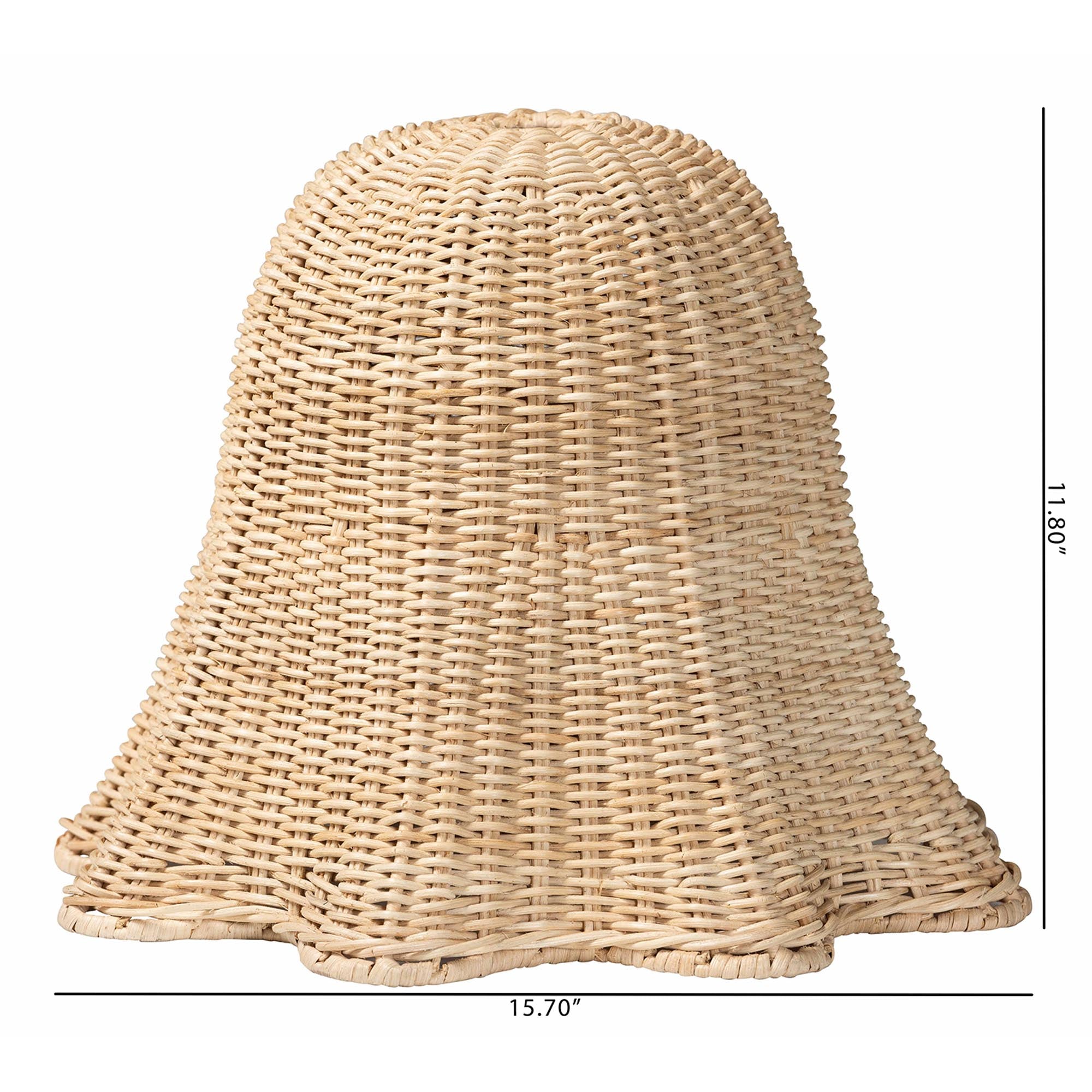 Semira Bohemian Natural Scalloped Rattan Pendant Lampshade