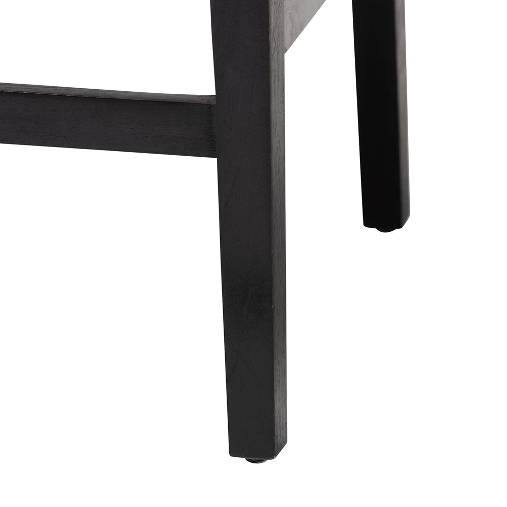 bali & pari Prita Bohemian Paper Loom and Black Mahogany Wood 2-Piece Counter Stool Set