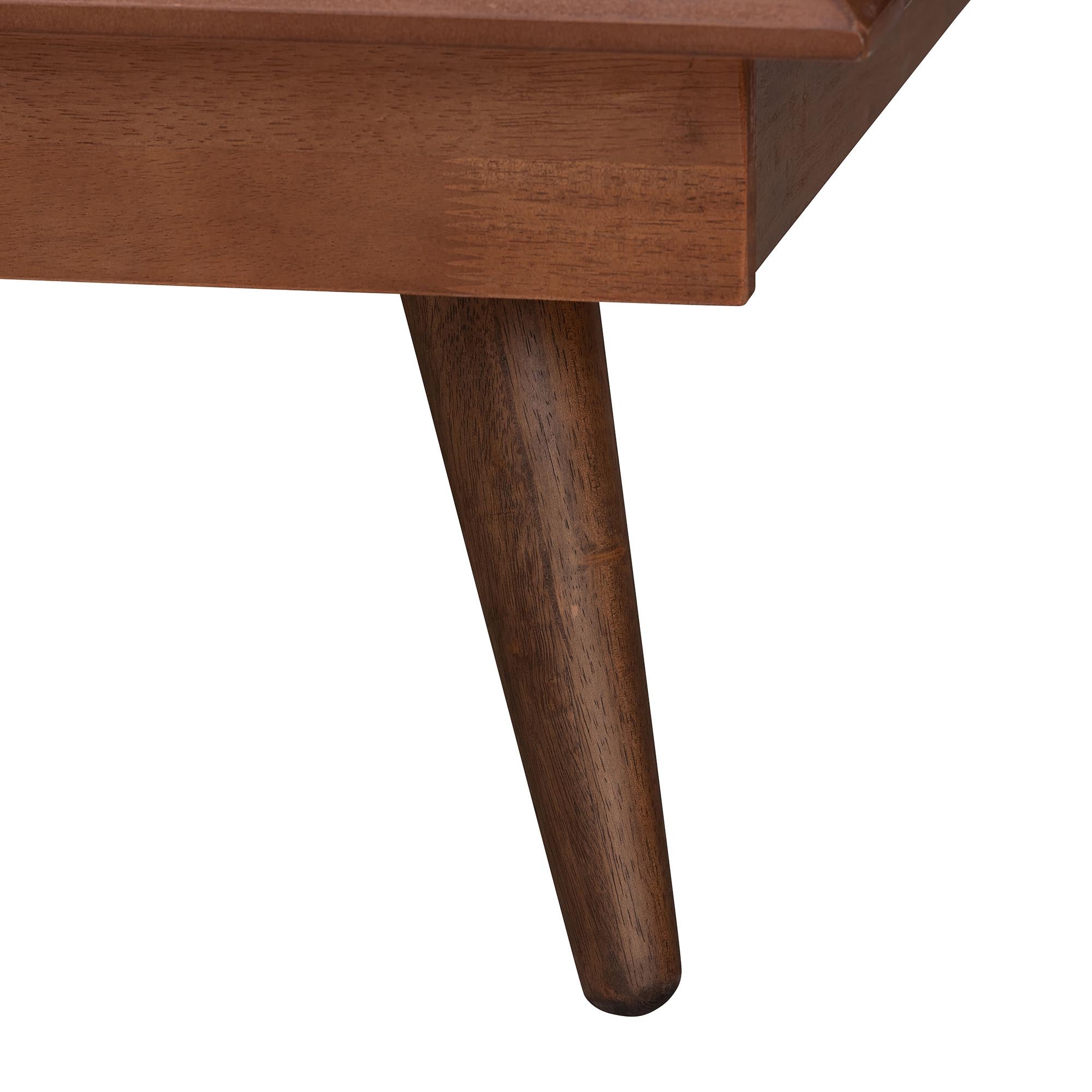 Elvina Mid-Century Transitional Ash Walnut Wood Queen Size Platform Bed with Built-In Shelves