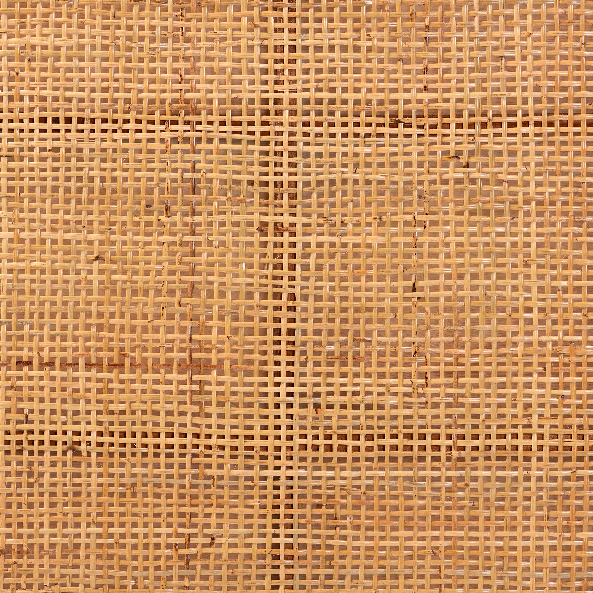 Caspia Bohemian Natural Rattan and Mahogany Wood Queen Size Headboard