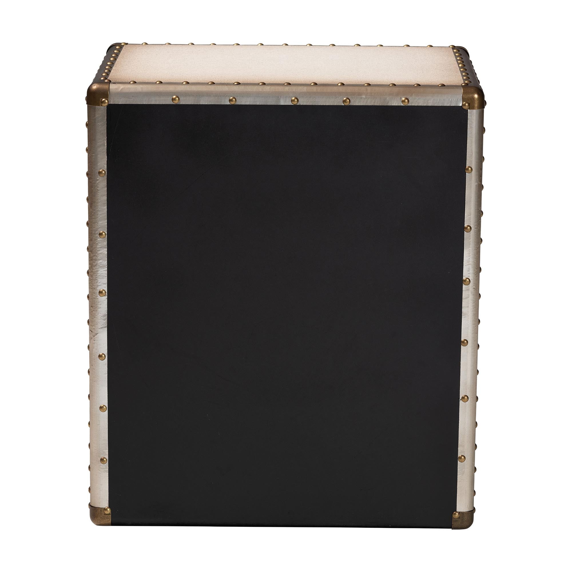 Mallison Vintage White Canvas 3-Drawer End Table