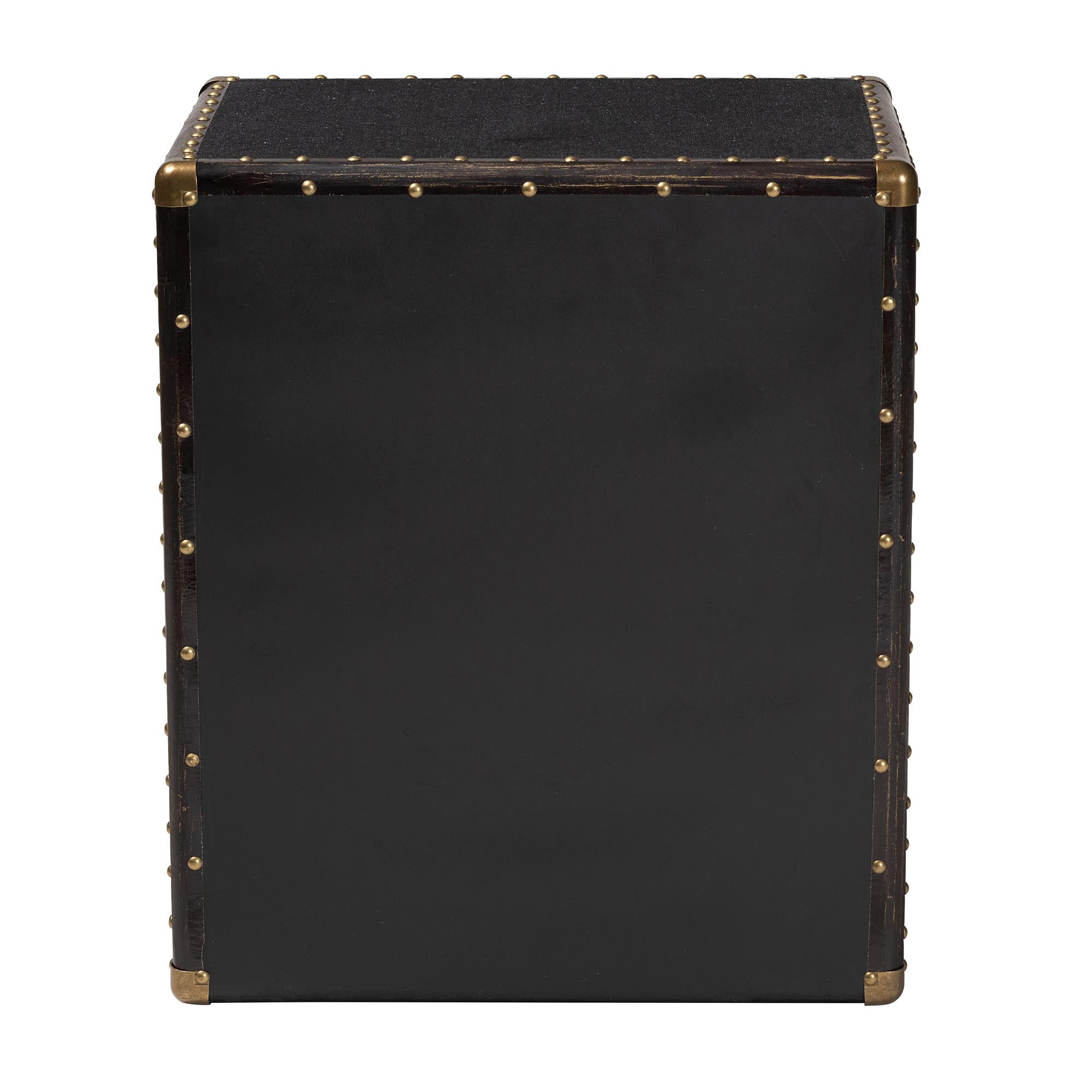 Mallison Vintage Black Canvas 3-Drawer End Table