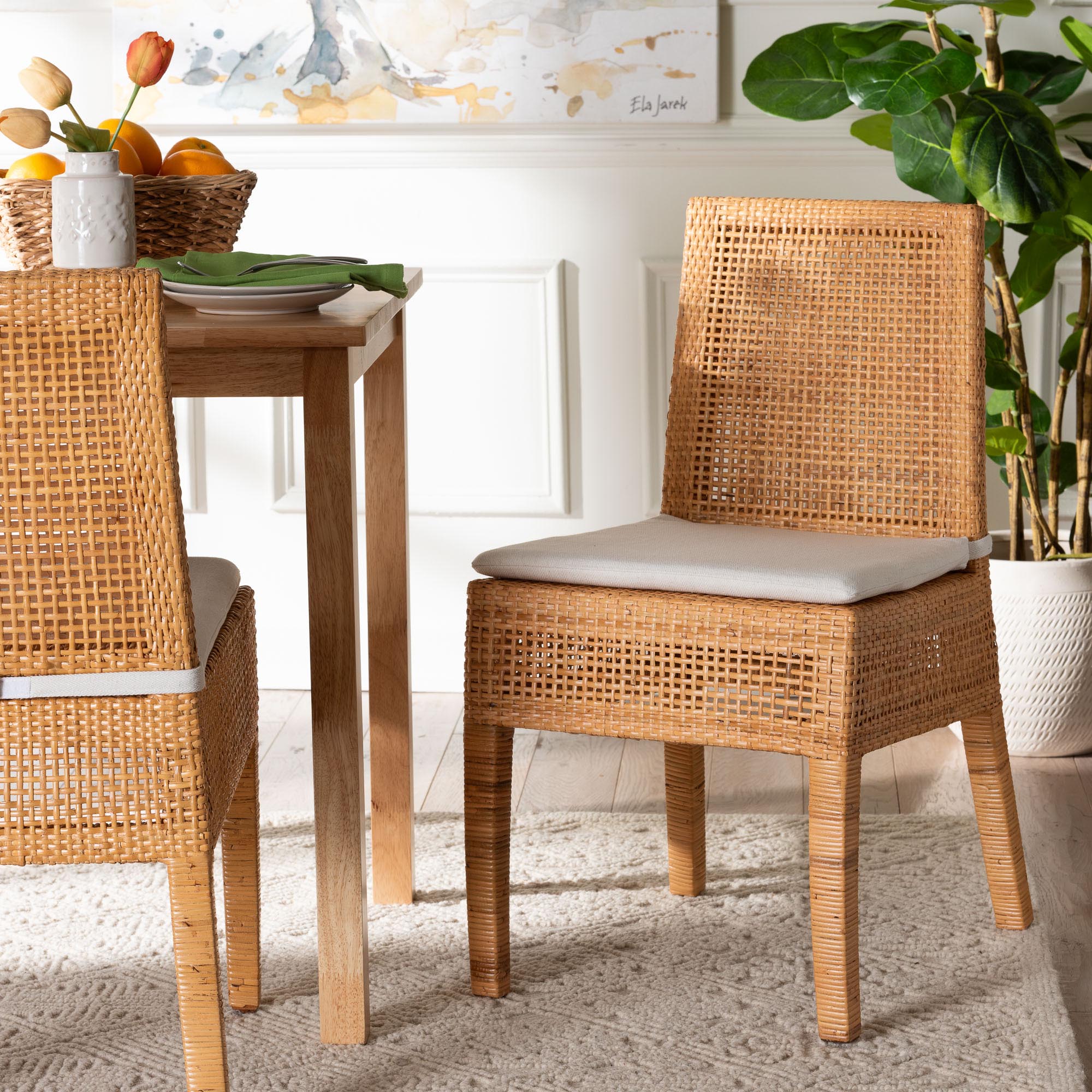 Morris Bohemian Light Honey Rattan Dining Chair