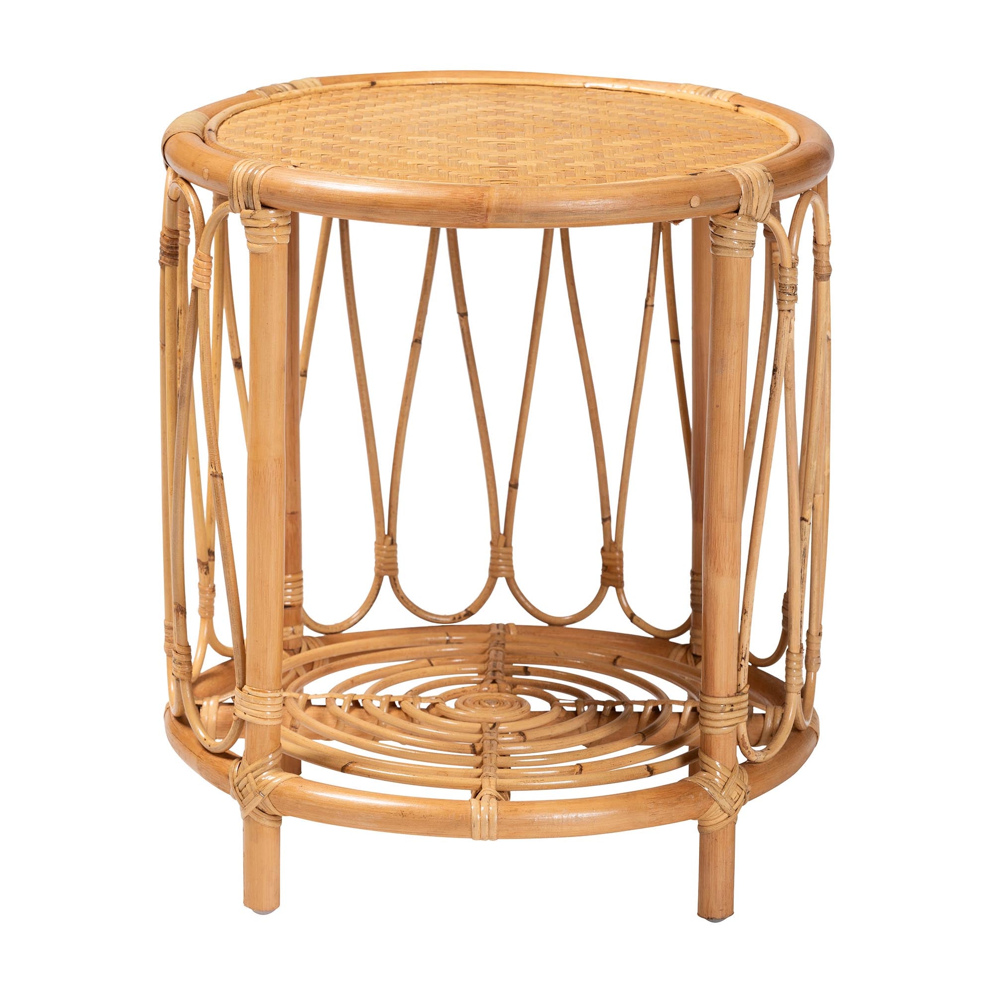Berilo Bohemian Light Honey Rattan End Table