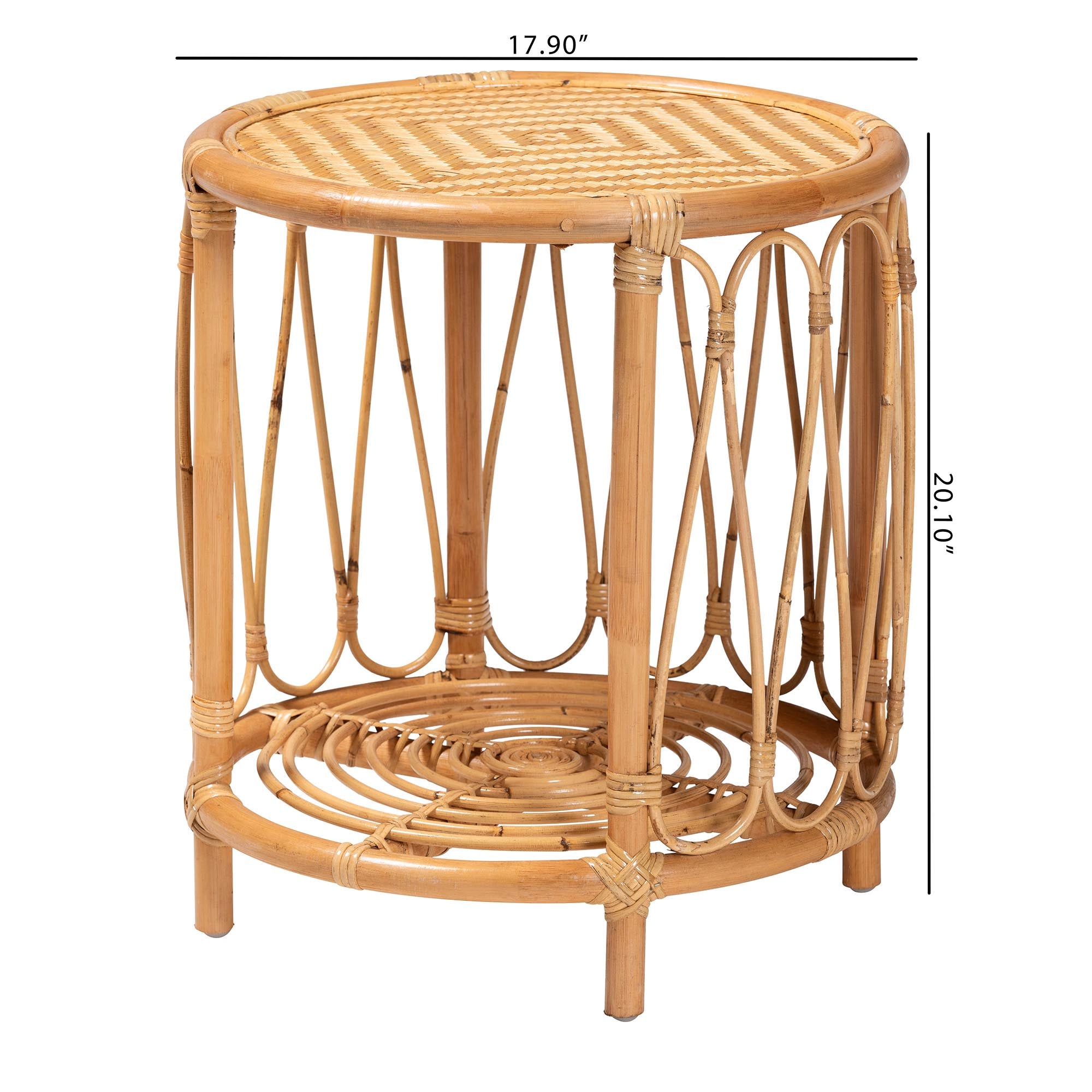 Berilo Bohemian Light Honey Rattan End Table