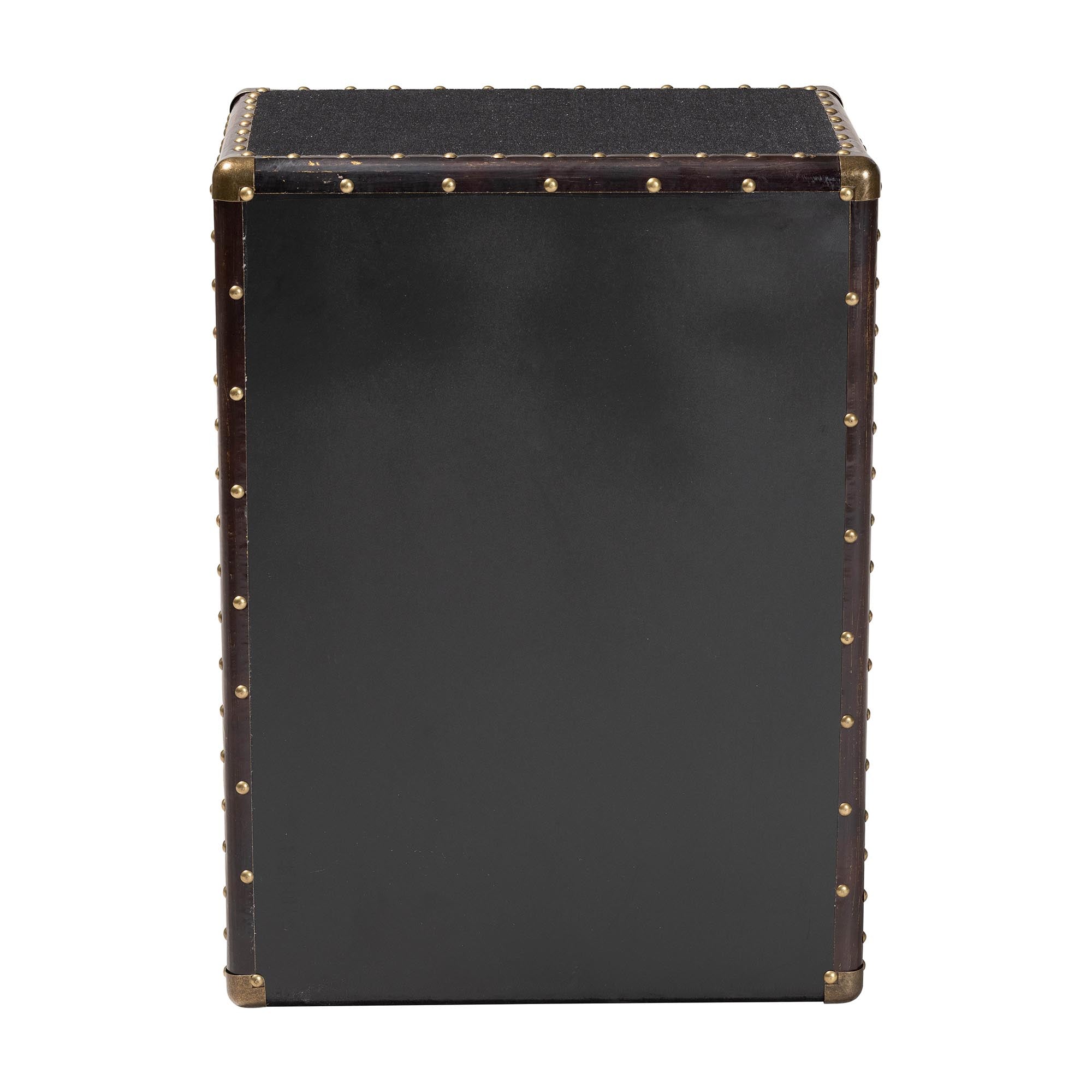 Jaelyn Vintage Black Canvas 4-Drawer End Table