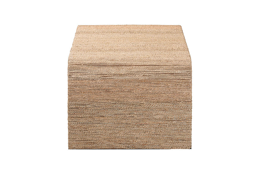 Eviana Japandi Natural Seagrass Waterfall Coffee Table