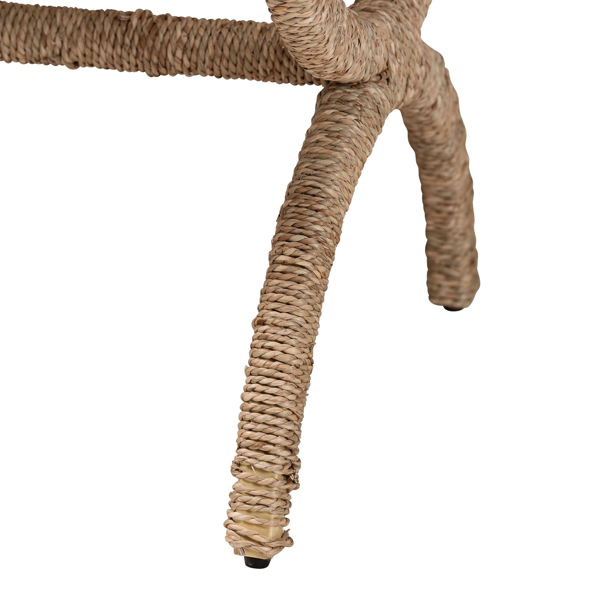 Maliyah Japandi Natural Seagrass Ottoman