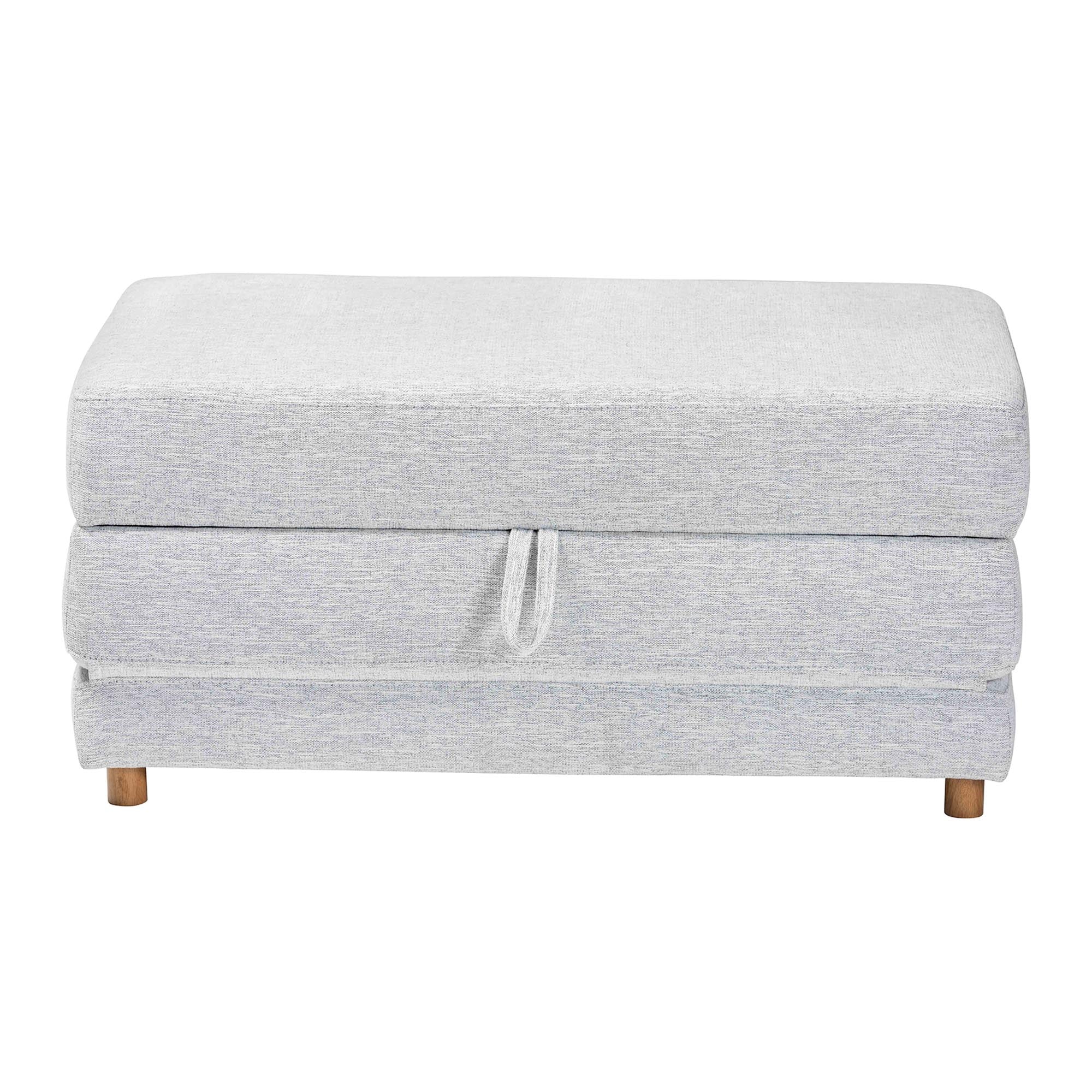 Sabriel Modern Light Grey Fabric Convertible Sleeper Ottoman