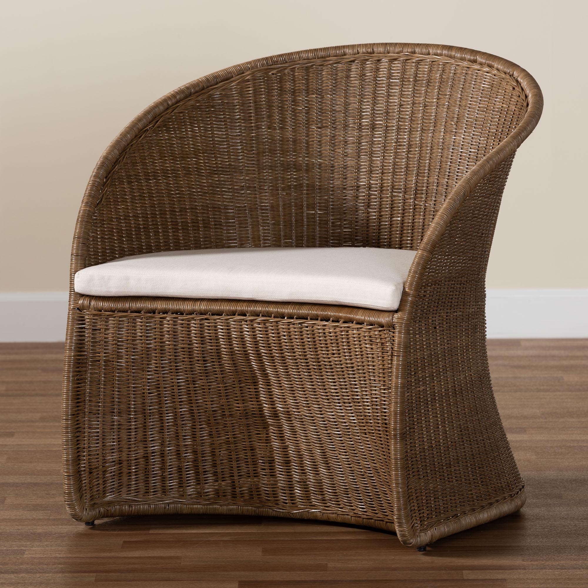 Kintamani Bohemian Greywashed Rattan Accent Chair