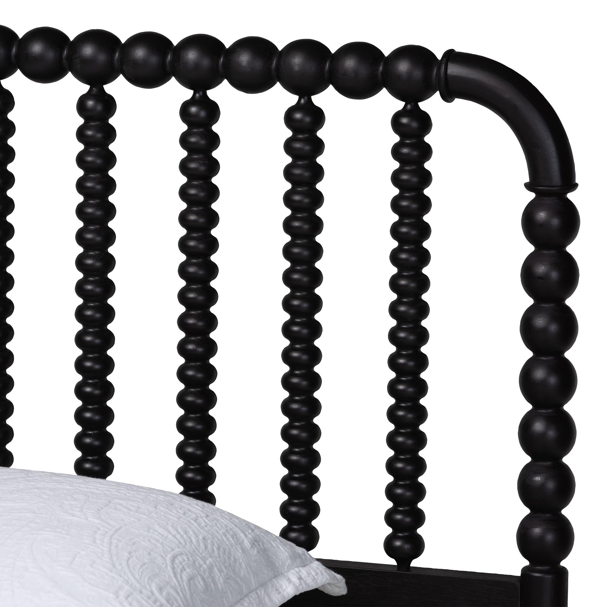 Lucera Mid-Century Black Twin Size Bobbin Bed