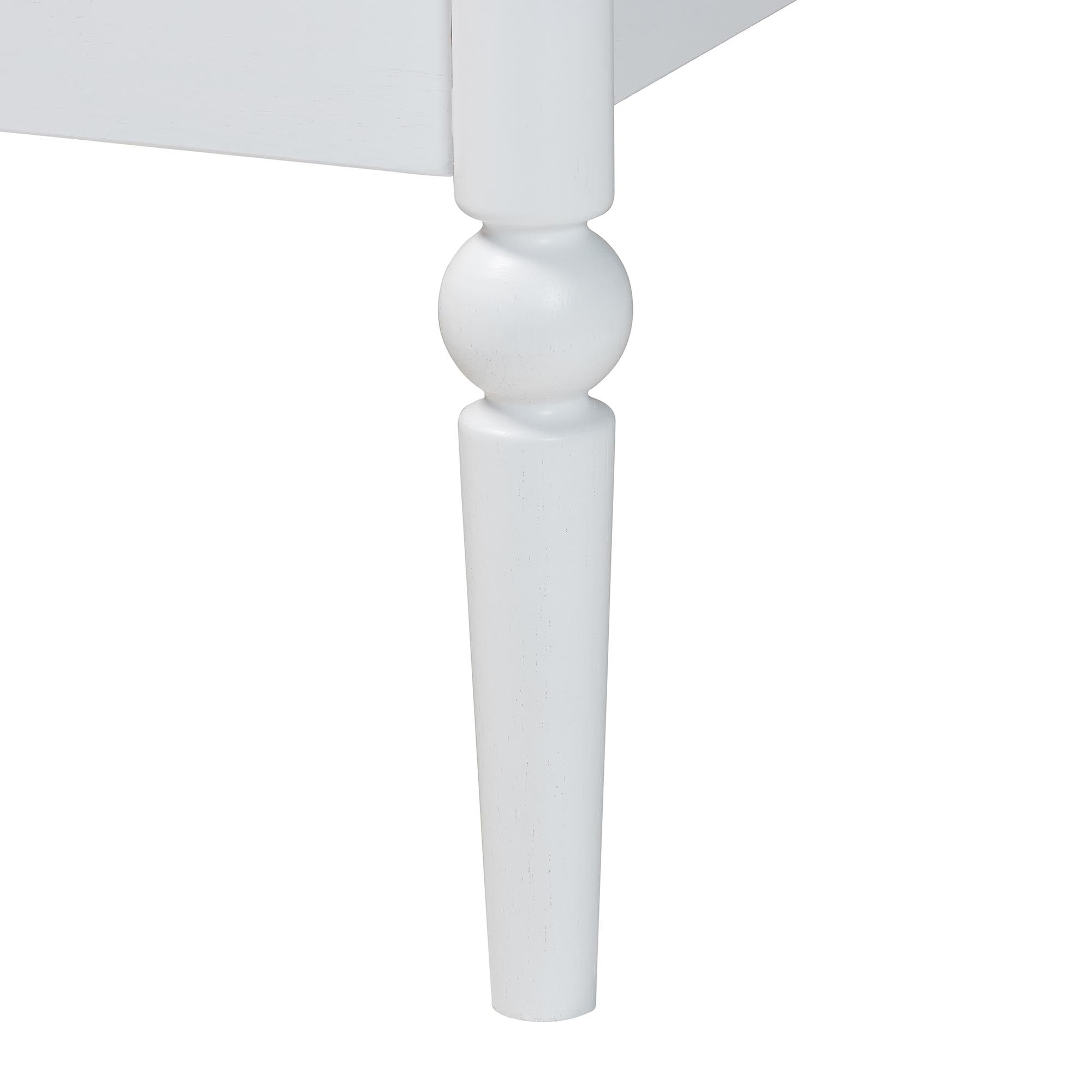 Lucera Mid-Century White Twin Size Bobbin Bed