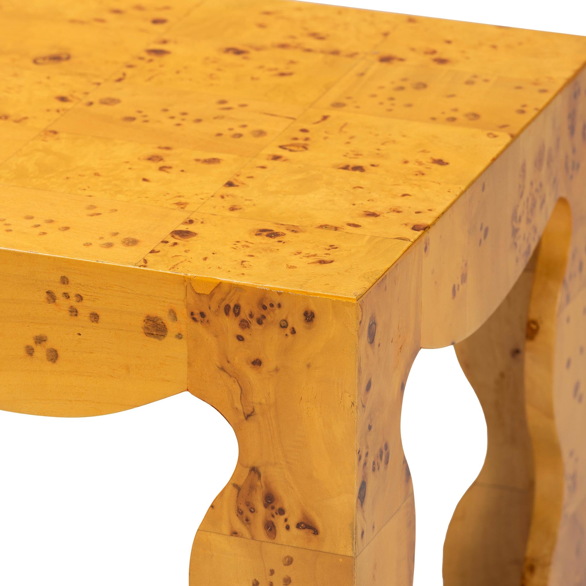Huxley Modern and Contemporary Natural Real Burl Wood End Table
