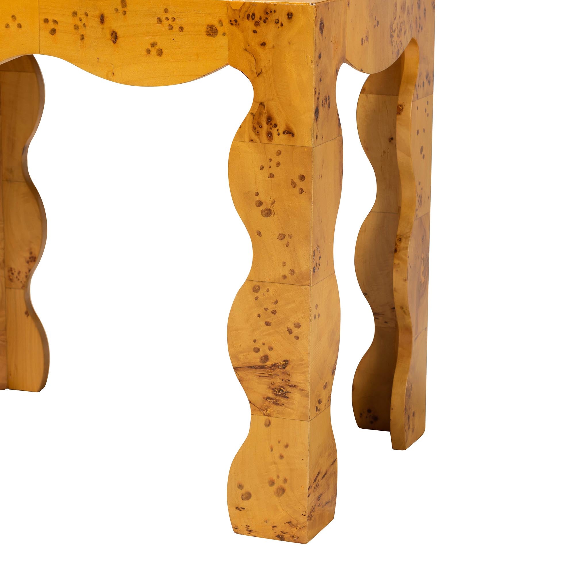 Huxley Modern and Contemporary Natural Real Burl Wood End Table