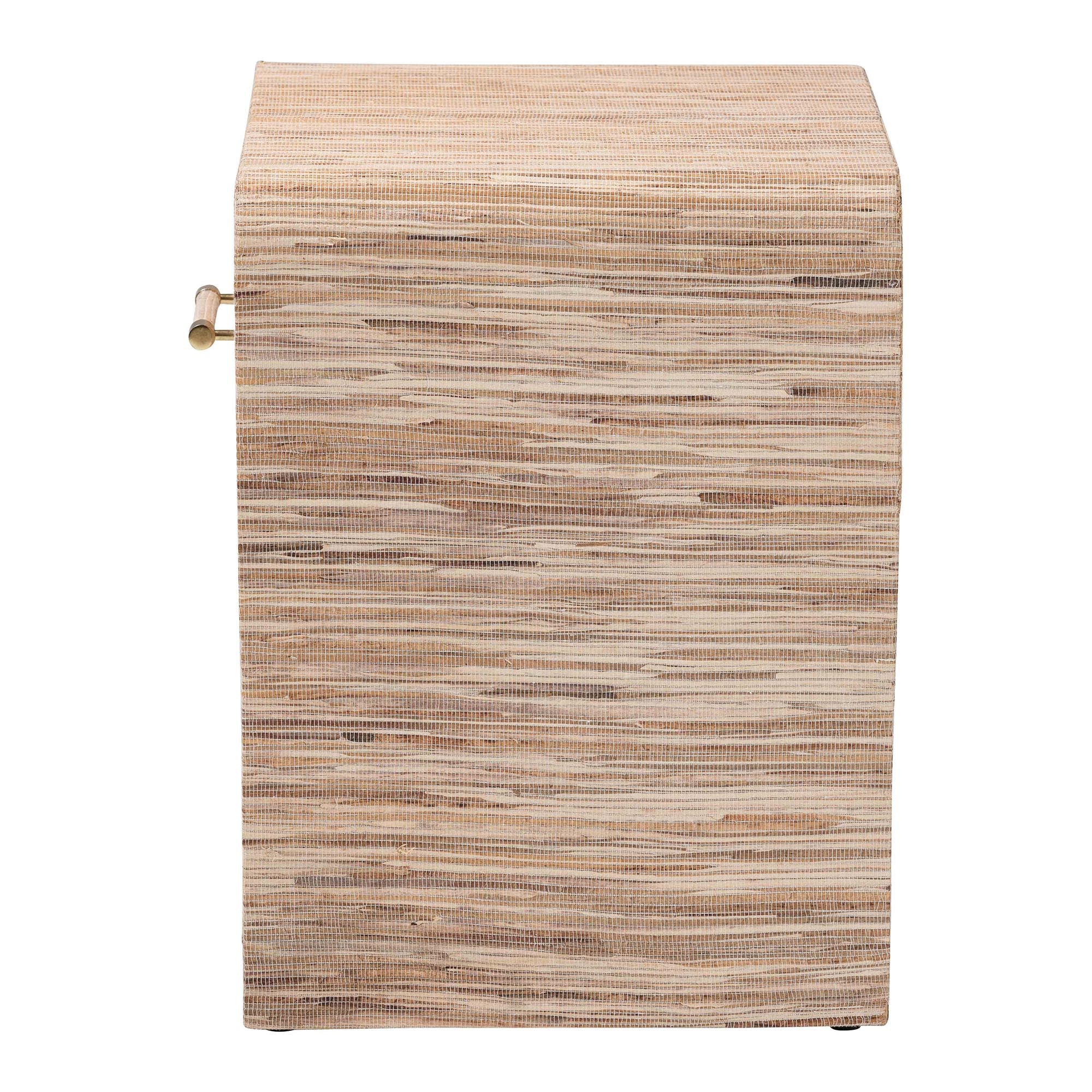 Callan Bohemian Woven Natural Grasscloth 1-Drawer Nightstand