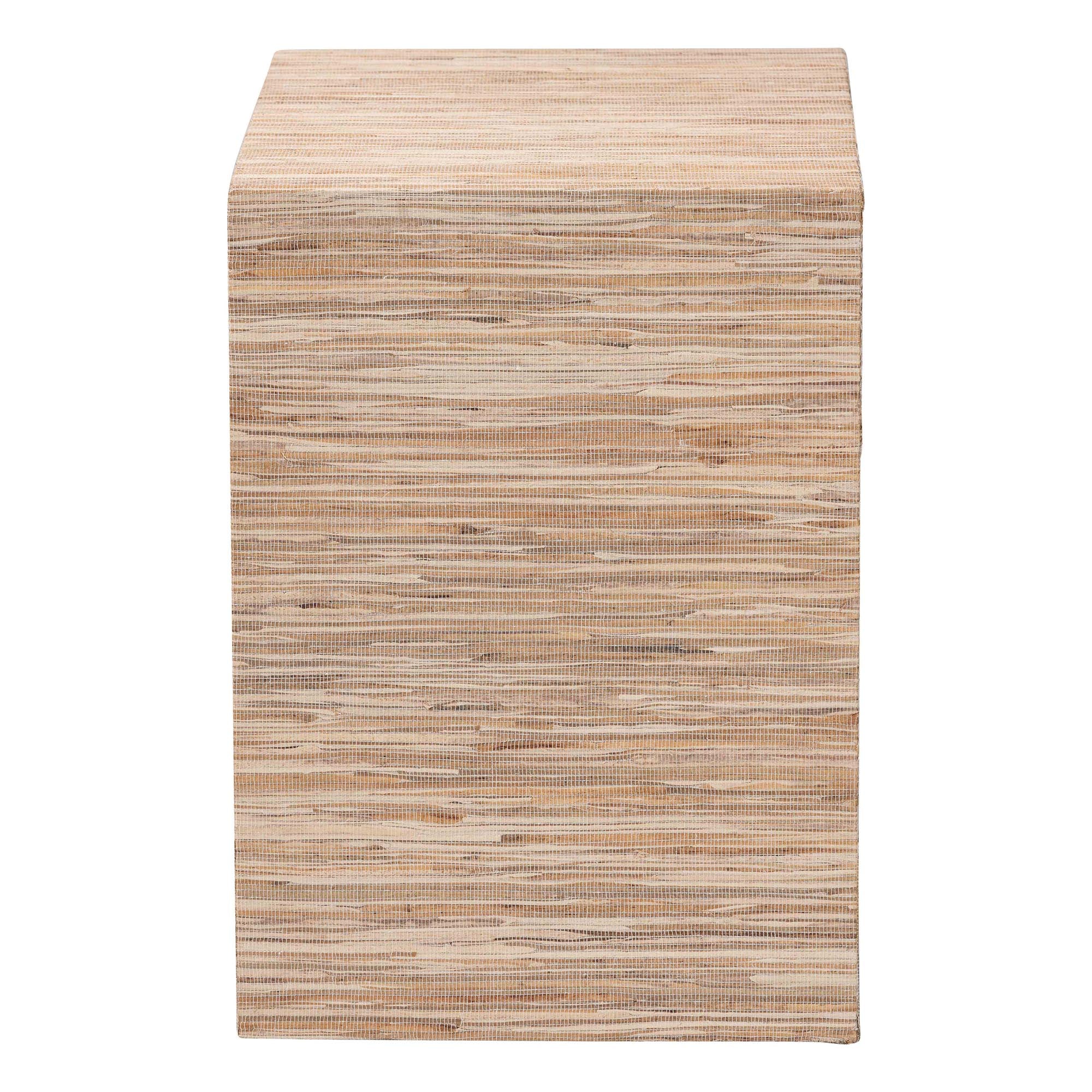 Julia Bohemian Woven Natural Grasscloth 1-Drawer Nightstand