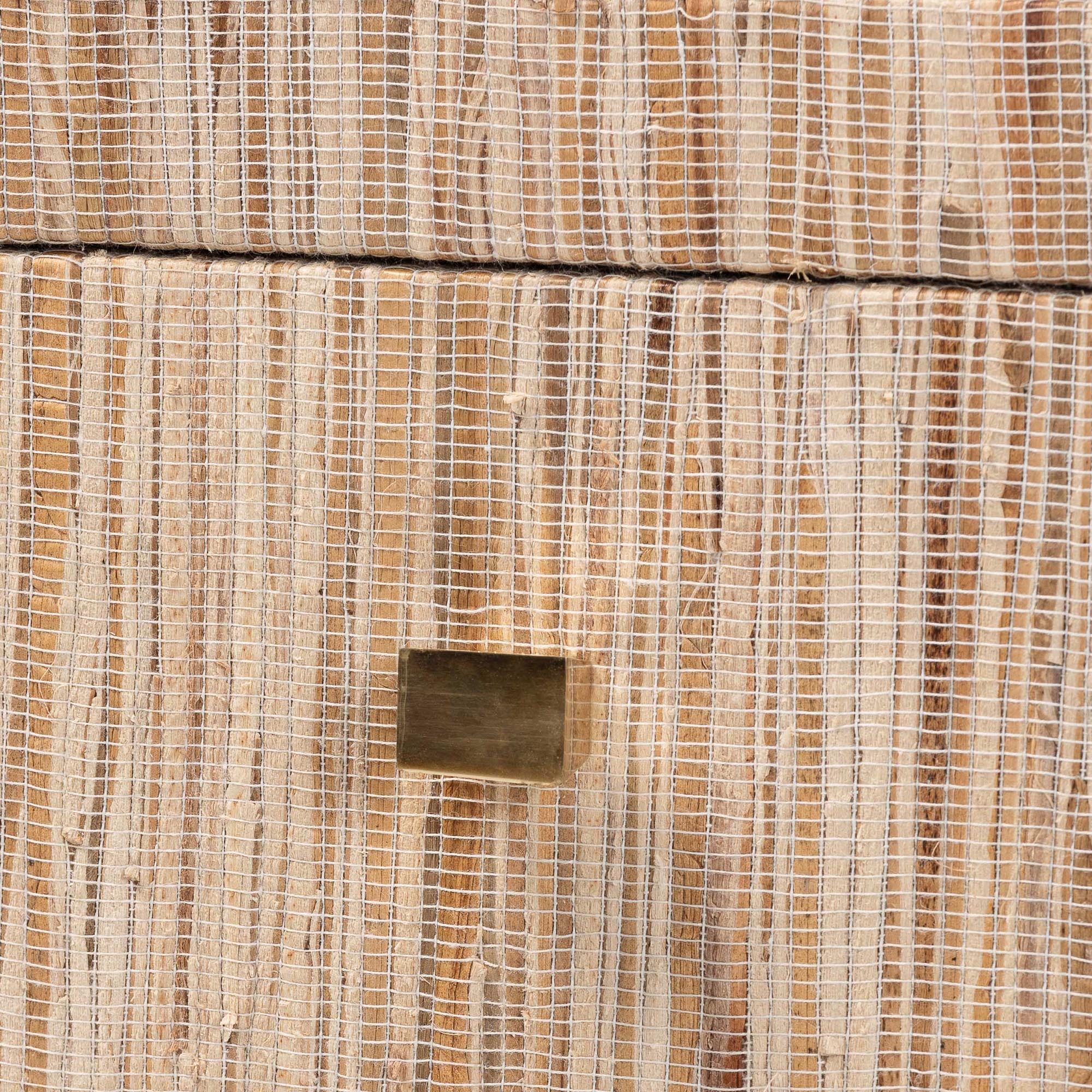 Julia Bohemian Woven Natural Grasscloth 1-Drawer Nightstand
