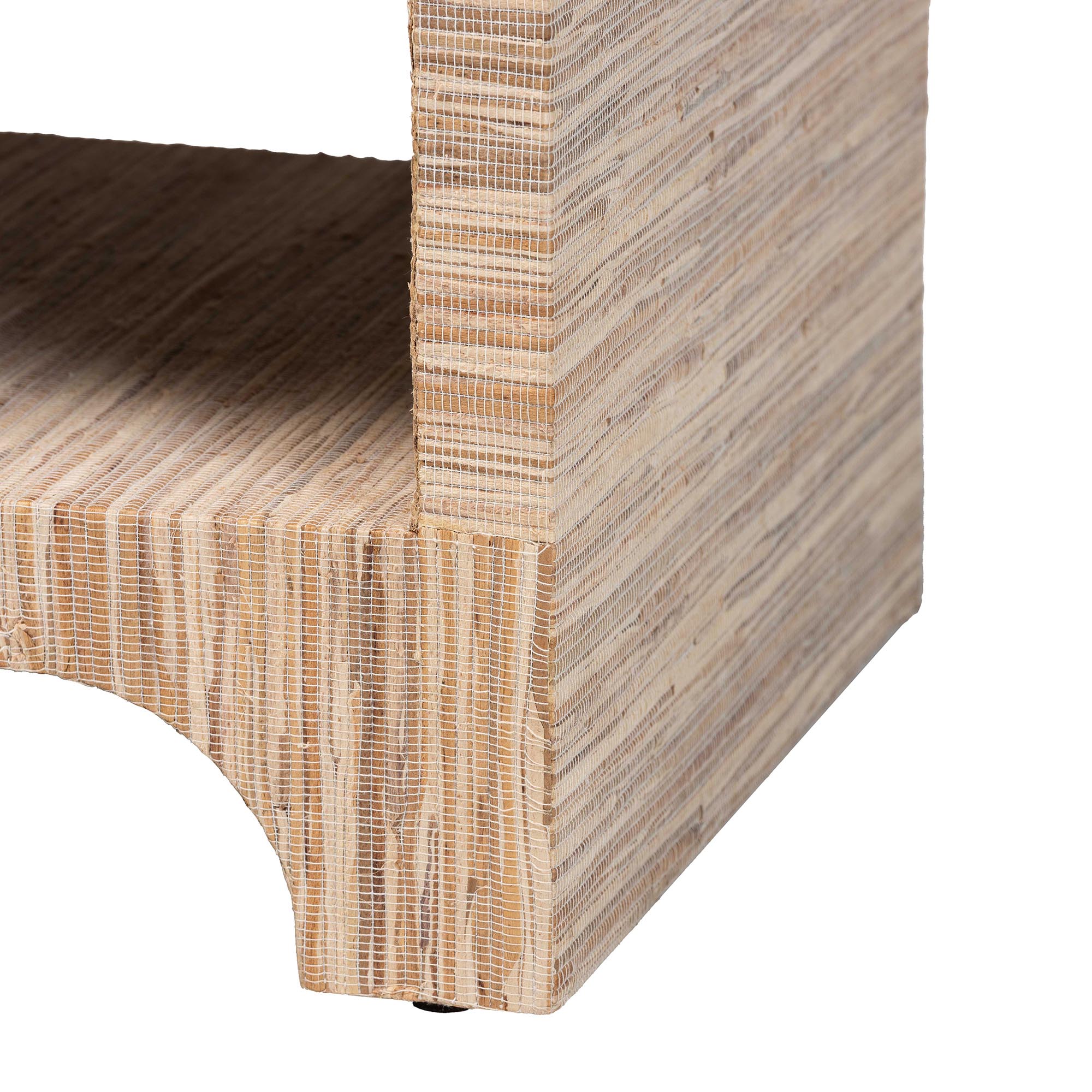 Julia Bohemian Woven Natural Grasscloth 1-Drawer Nightstand