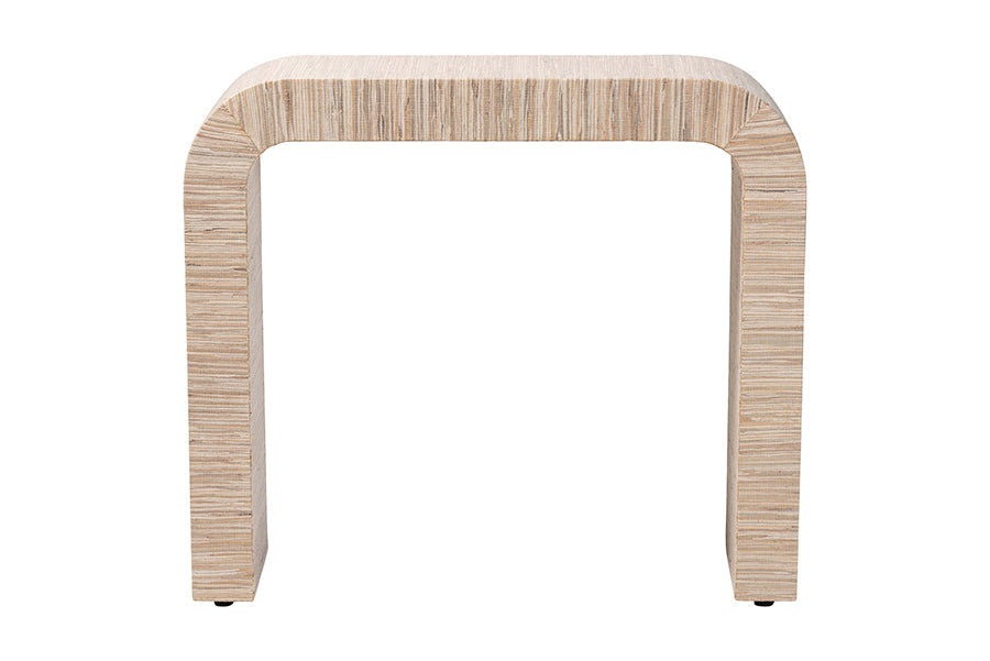 Yareli Bohemian Woven Natural Grasscloth Console Table