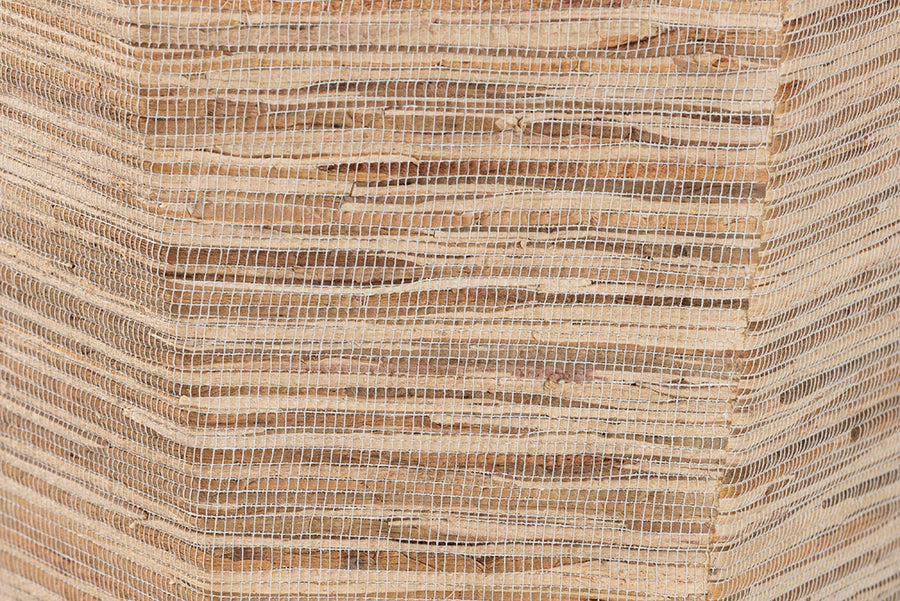 Idana Bohemian Woven Grasscloth Hourglass End Table