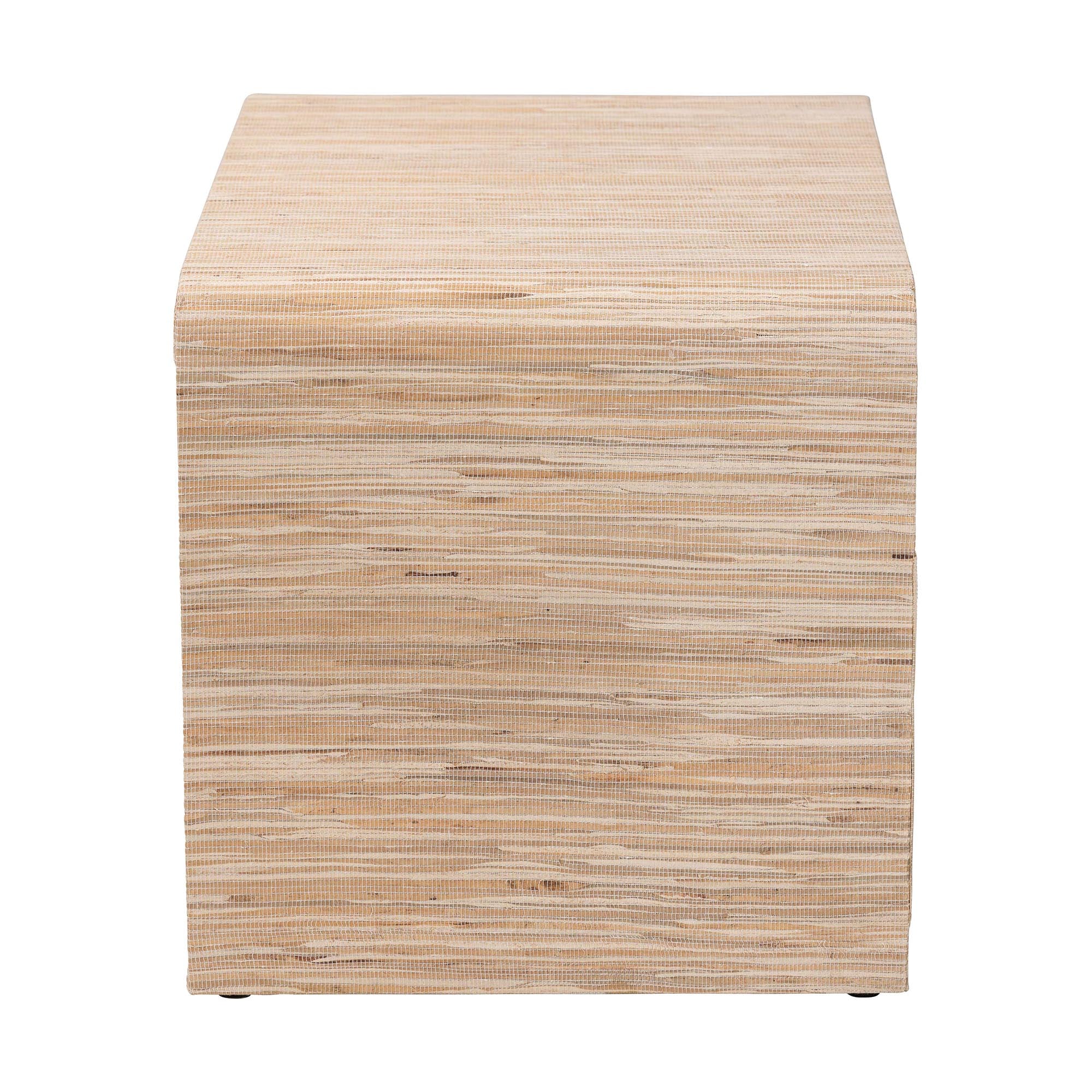 Hannah Bohemian Woven Grasscloth 1-Drawer Nightstand