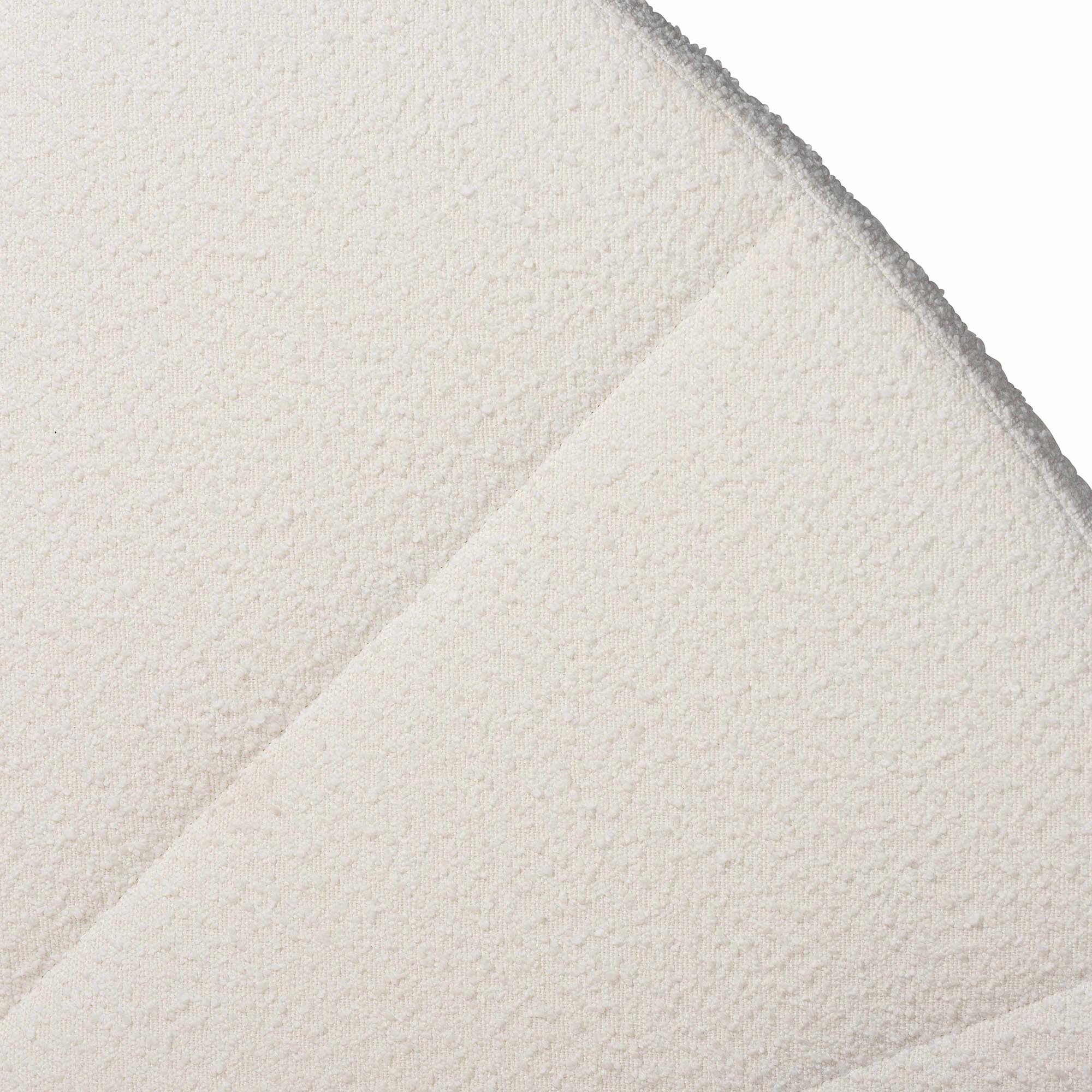 Bernice Japandi Cream Boucle and Walnut Brown Wood Queen Bed