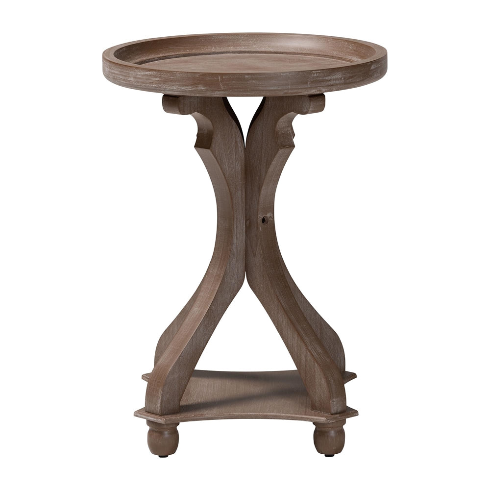 Westlyn French Country Antique Brown Wood End Table