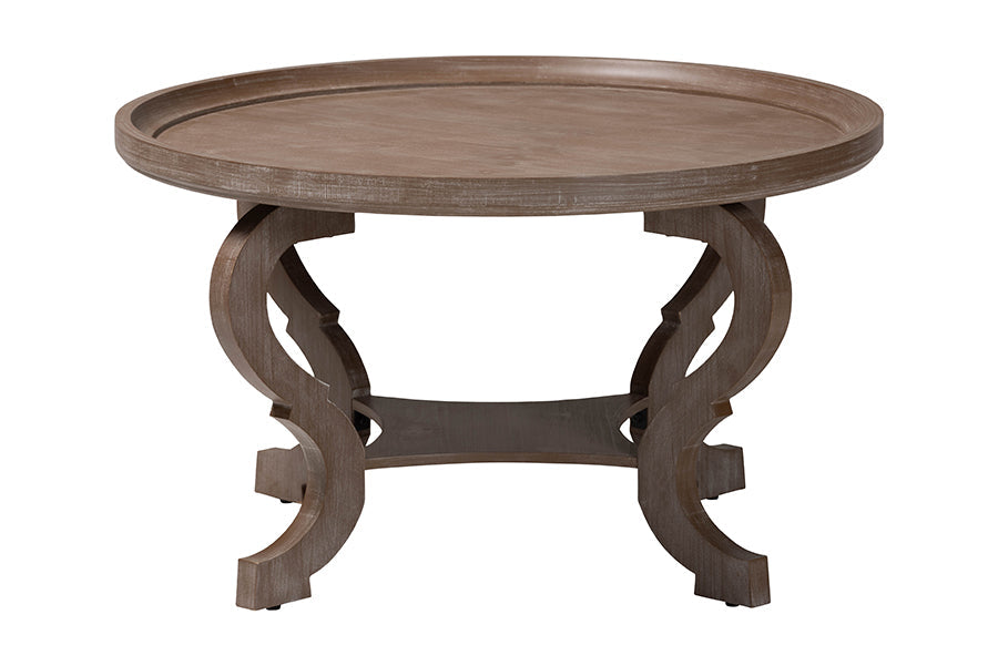 Madrona French Country Antique Brown Wood Coffee Table