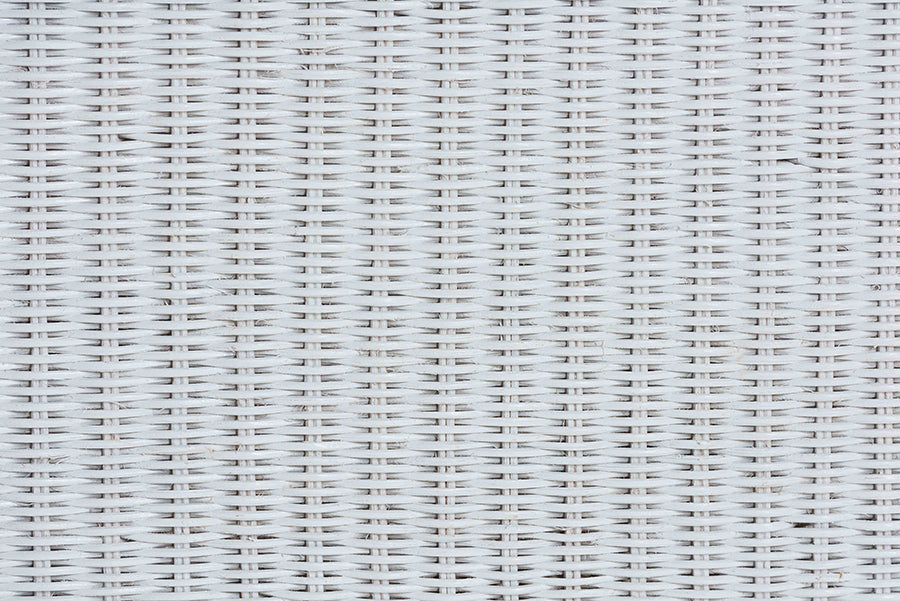 Palm Bohemian White Scallop Rattan Console Table