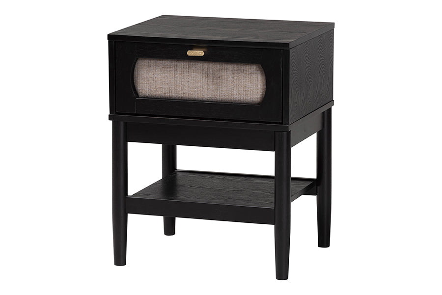 Florica Art Deco Black Wood Queen 4-Piece Bedroom Set