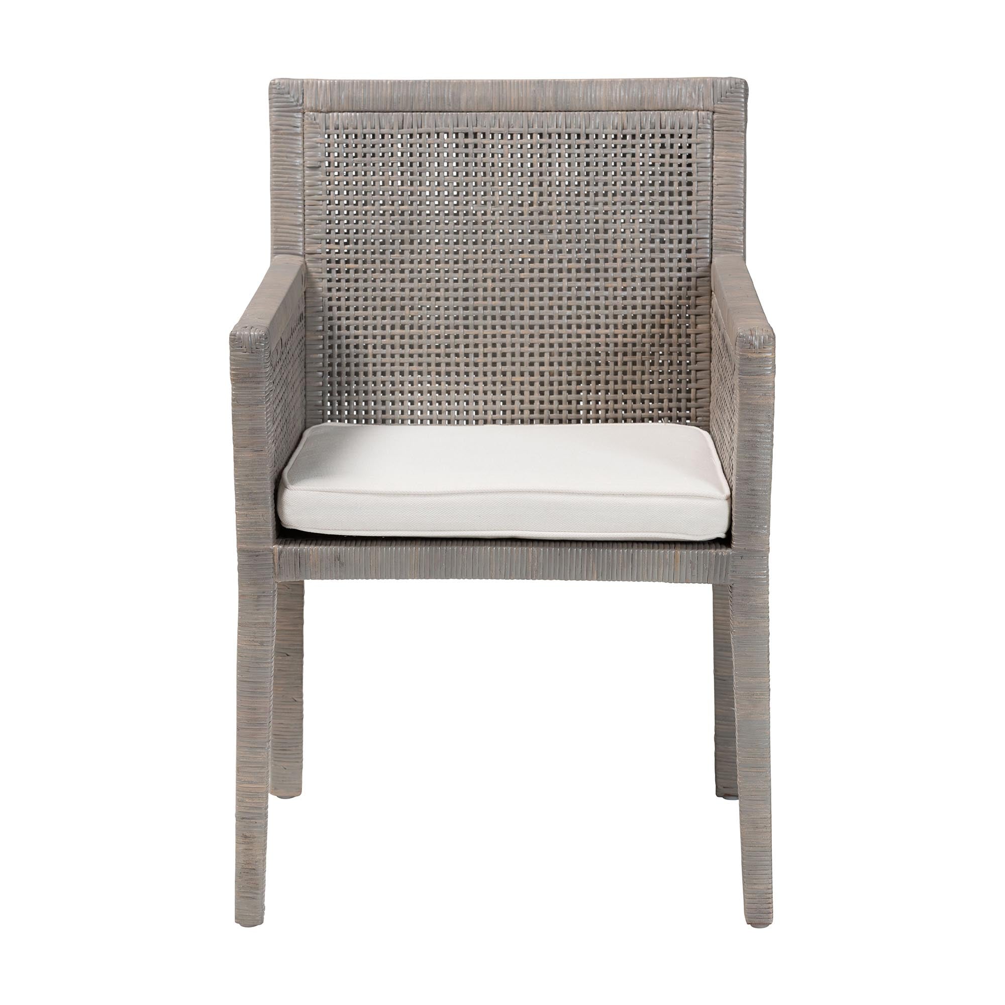 Karis Grey Rattan Dining Armchair