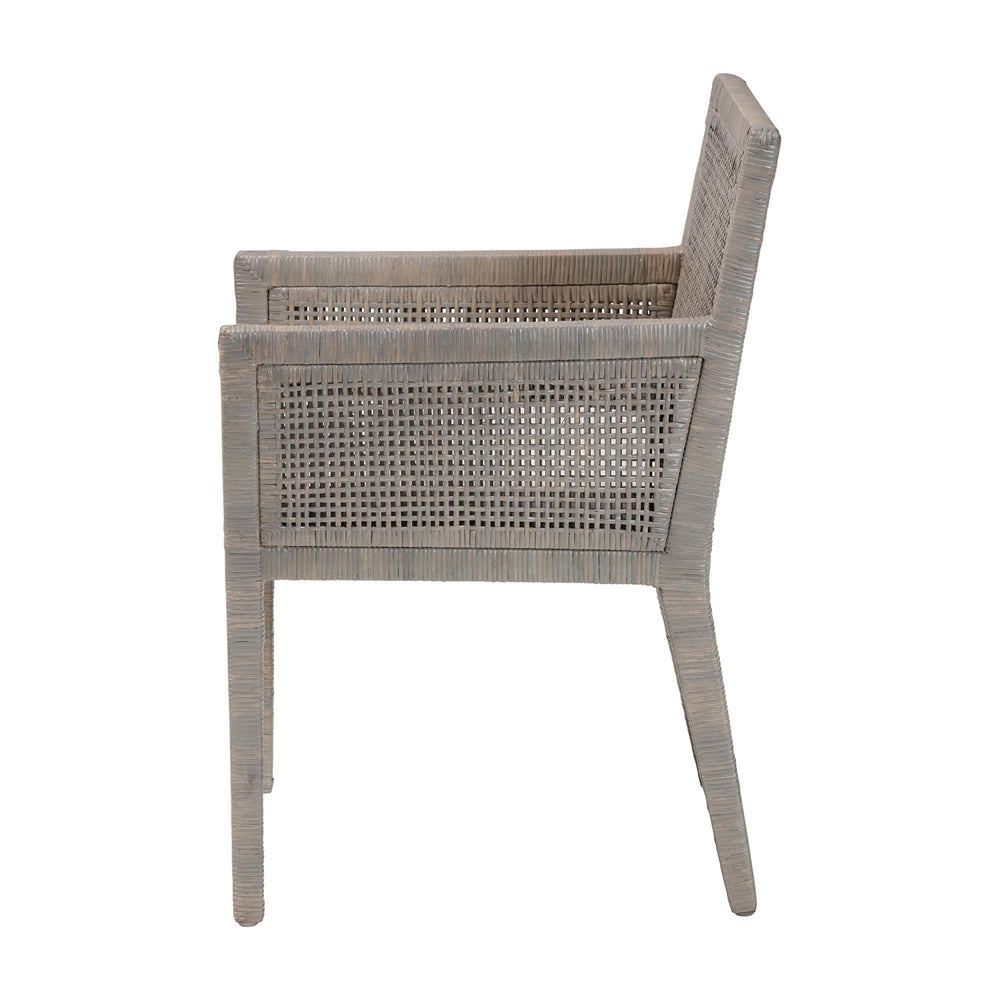 Karis Grey Rattan Dining Armchair