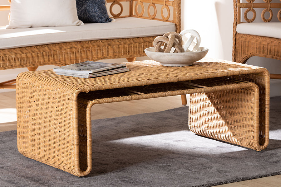 Nevada Bohemian Light Honey Rattan Coffee Table