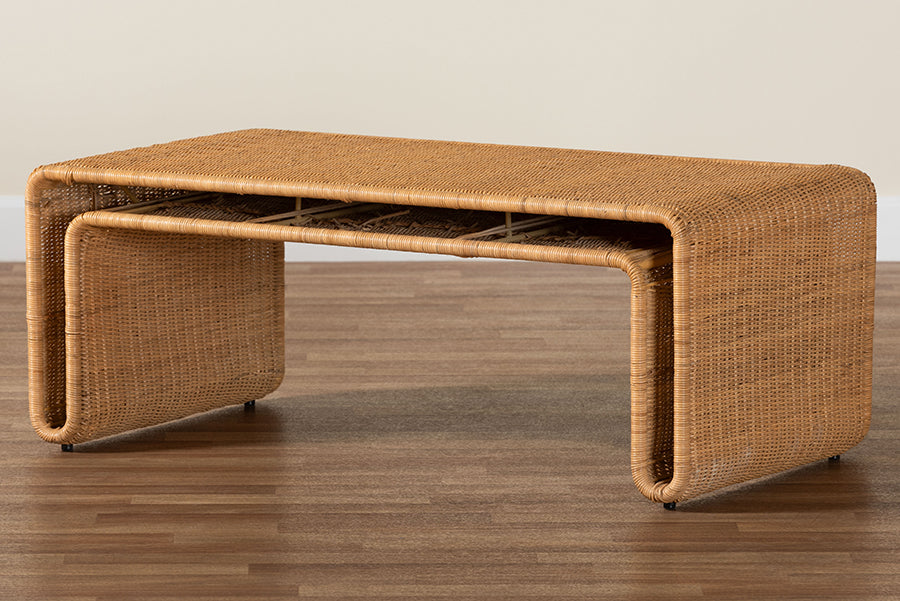 Nevada Bohemian Light Honey Rattan Coffee Table