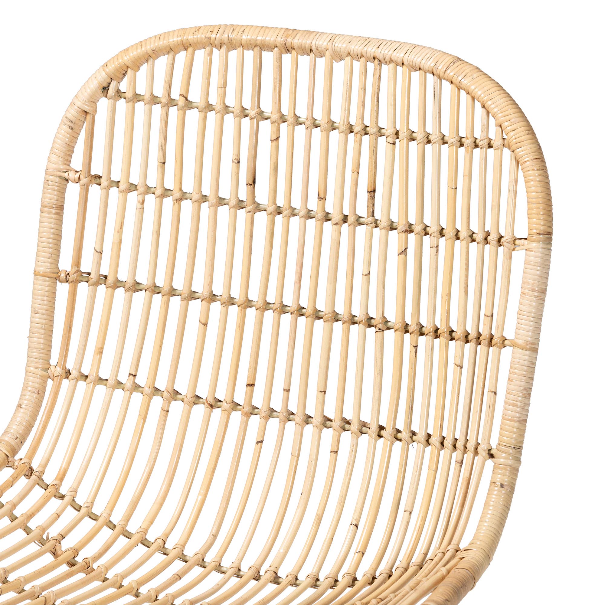 bali & pari Rosalba Bohemian Light Honey Rattan S-Curve Dining Chair