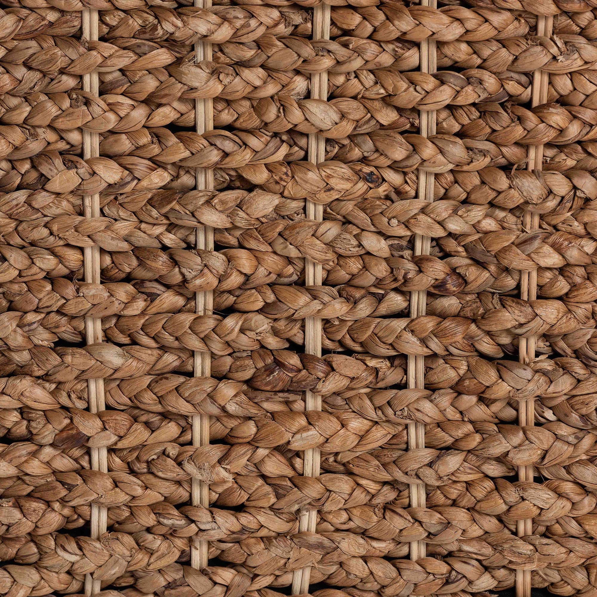 Bailey Handwoven Seagrass Storage Ottoman with Lift-Top Lid - Rustic Wicker Trunk or Footrest with Inner Compartment for Living Room or Entryway, Square