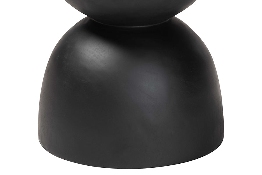 Nomiki Solid Suar Wood Side Table - Hand-Carved Sculptural End Table with Hourglass Design, Modern Boho Style for Living Room or Bedroom