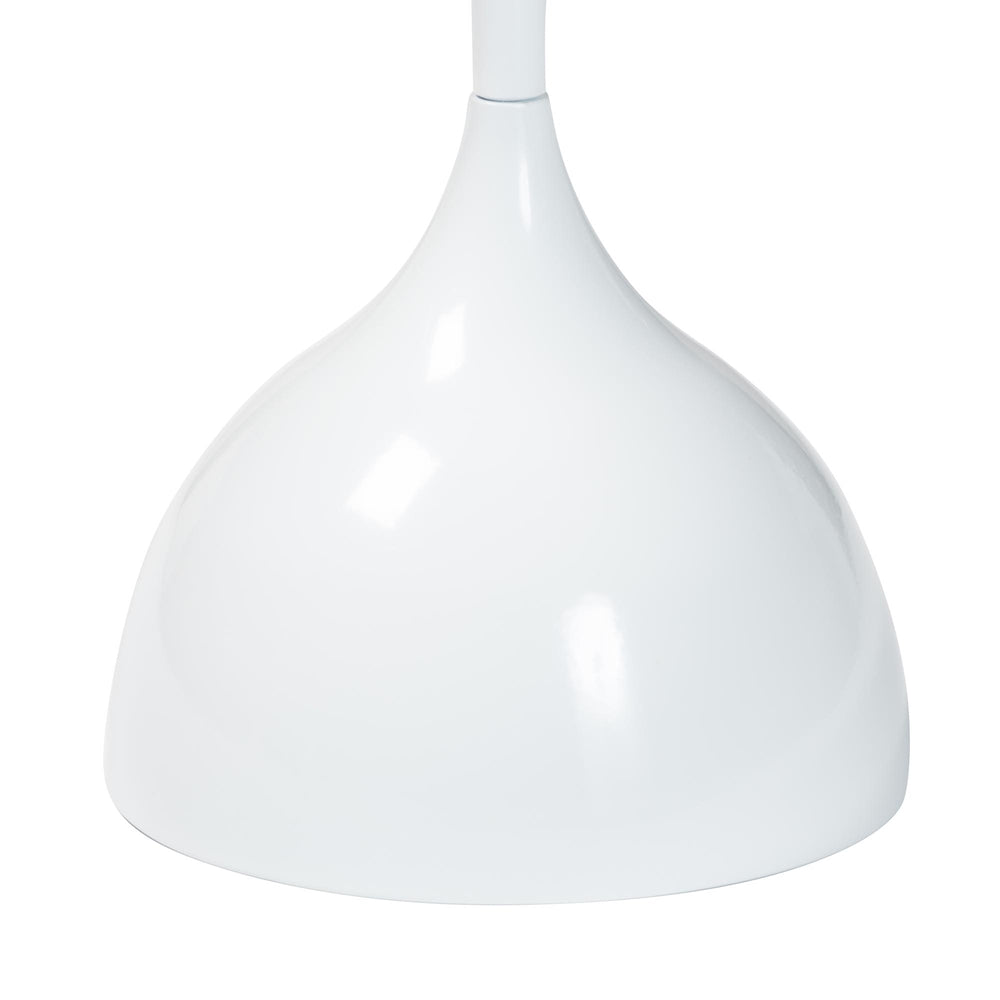 Webb White Metal Pedestal Side Table - Modern Accent Table with Round Tray Top for Indoor or Semi-Outdoor Use