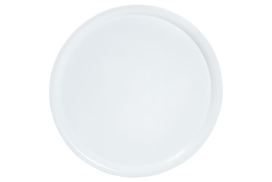 Webb White Metal Pedestal Side Table - Modern Accent Table with Round Tray Top for Indoor or Semi-Outdoor Use