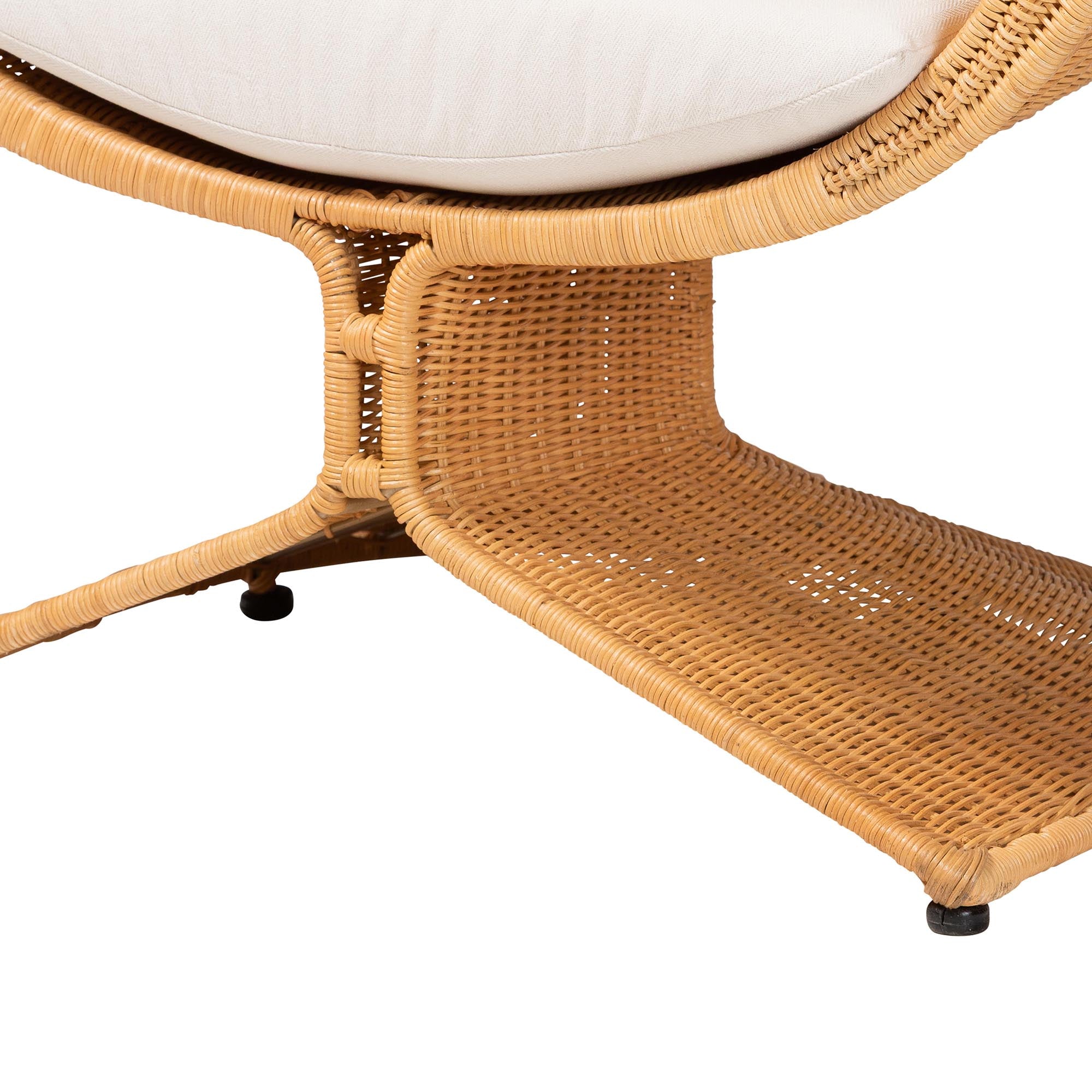 bali & pari Reya Natural Rattan 2-Piece Living Room Set - Handwoven Wicker Accent Seating with Pedestal Base for Modern Boho, Coastal, or Tropical Living Room Spaces