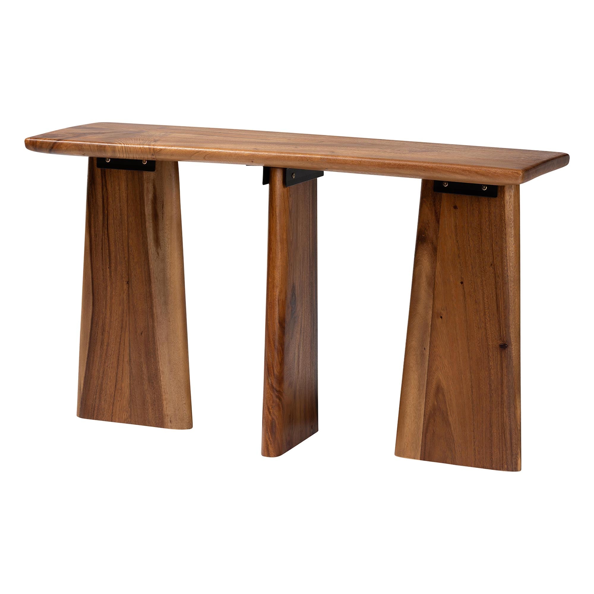 bali & pari Caruso Suar Wood Console Table - Live Edge Statement Table for Entryway or Living Room