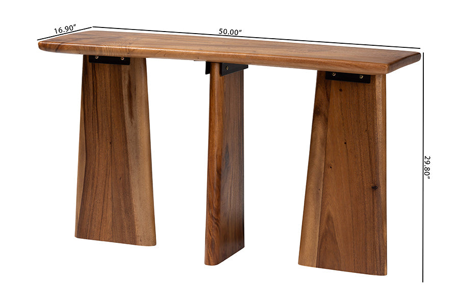 Caruso Suar Wood Console Table - Live Edge Statement Table for Entryway or Living Room
