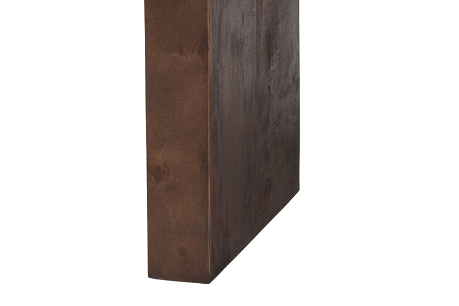 bali & pari Revelle Real Burl Wood Console Table in Dark Walnut Brown - Modern Entryway or Sofa Table with Waterfall Design and Minimalist Silhouette for Living Room or Hallway