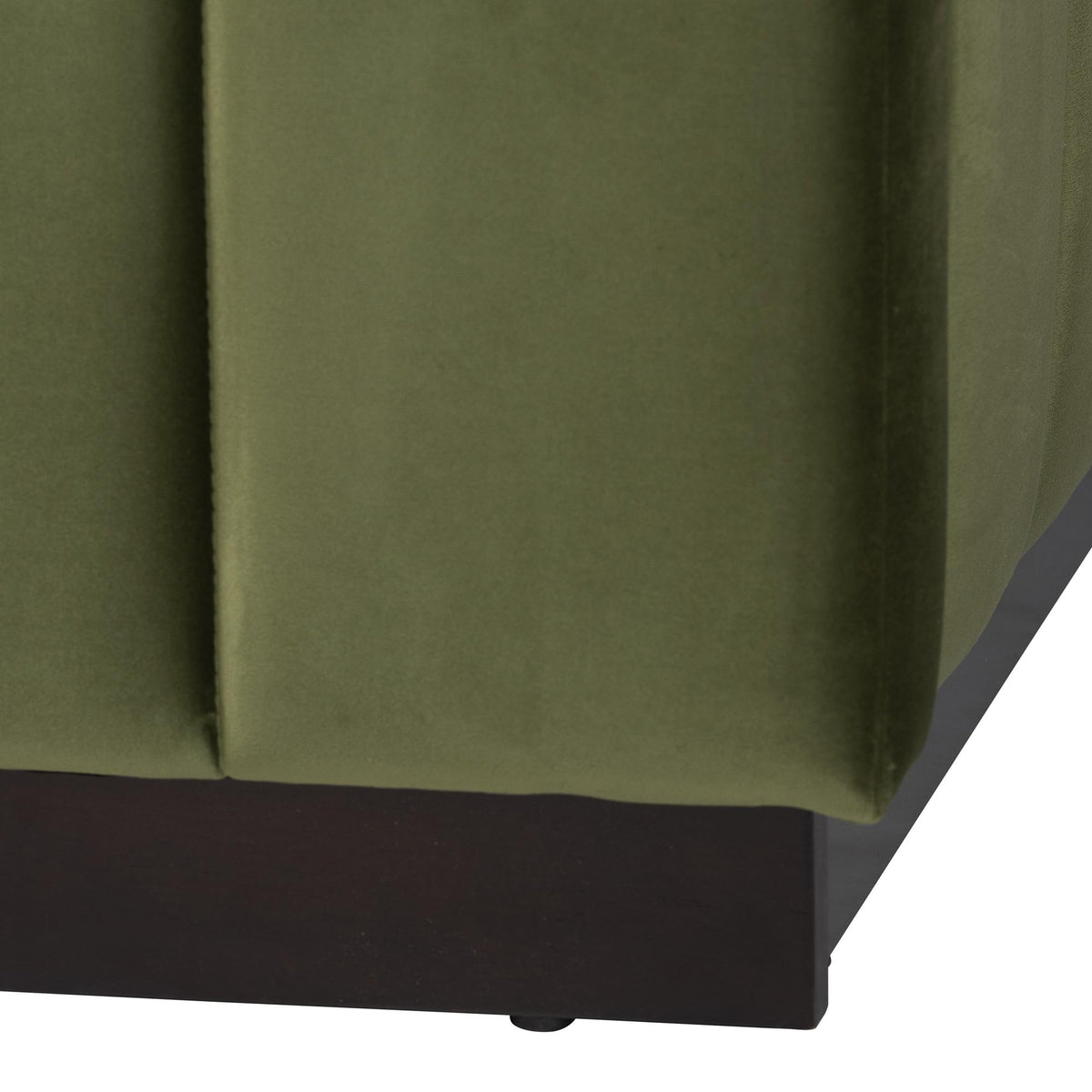 Granger Velvet Upholstered Platform Bed with Channel Tufted Headboard, Modern Low Profile Bed Frame, Moss Green, Queen