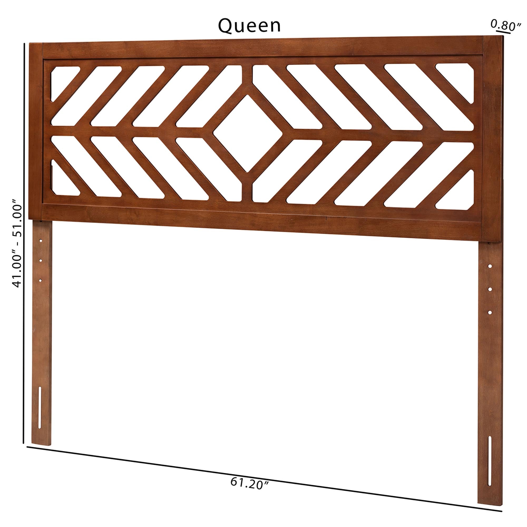 Olsen Wood Headboard with Geometric Cutout Design - Modern Decorative Panel for Bed Frame, Contemporary Bedroom Accent with Adjustable Height, Queen
